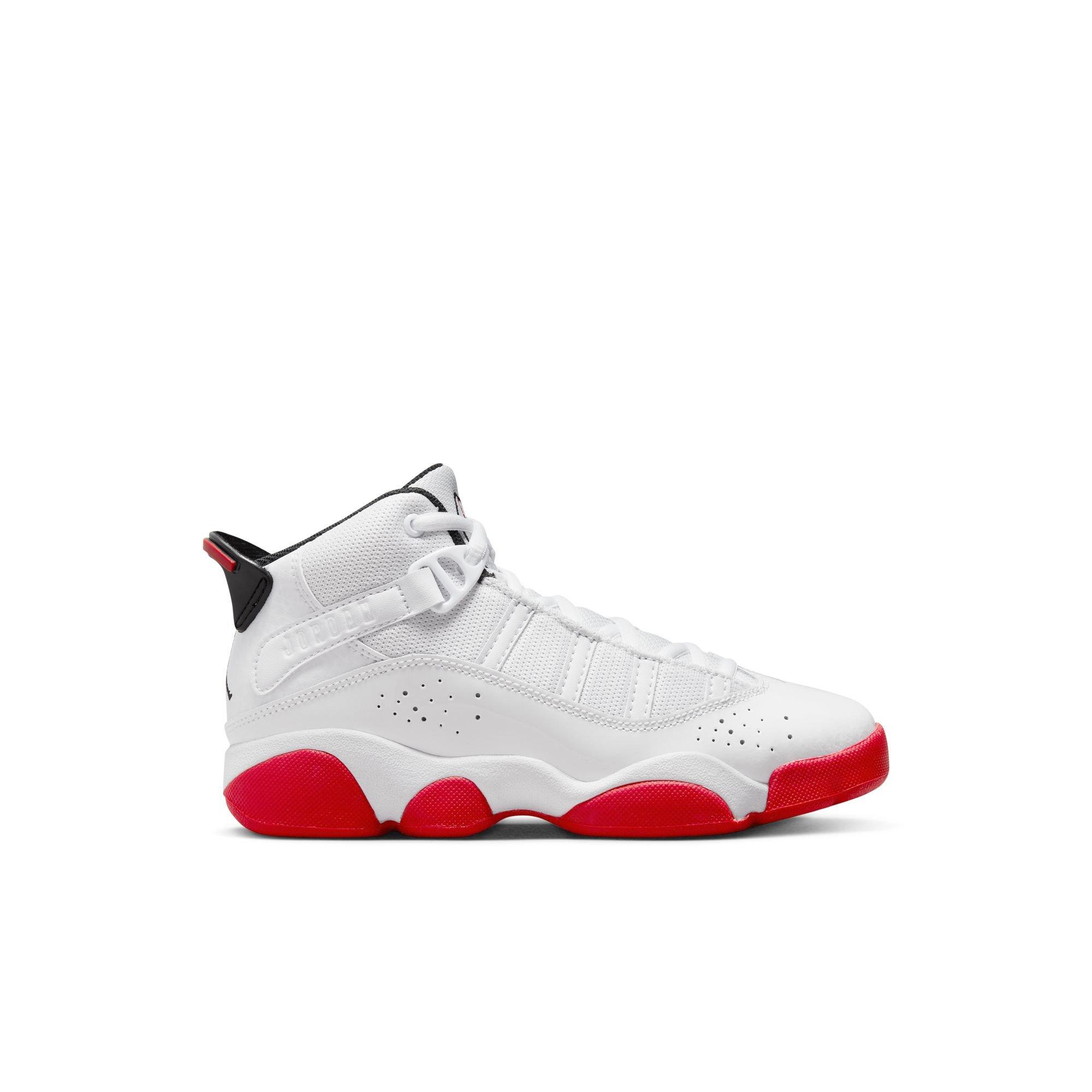 Jordan 6 Rings "White/University Red/Black" Preschool Boys' Shoe - WHITE/RED Thumbnail View 1