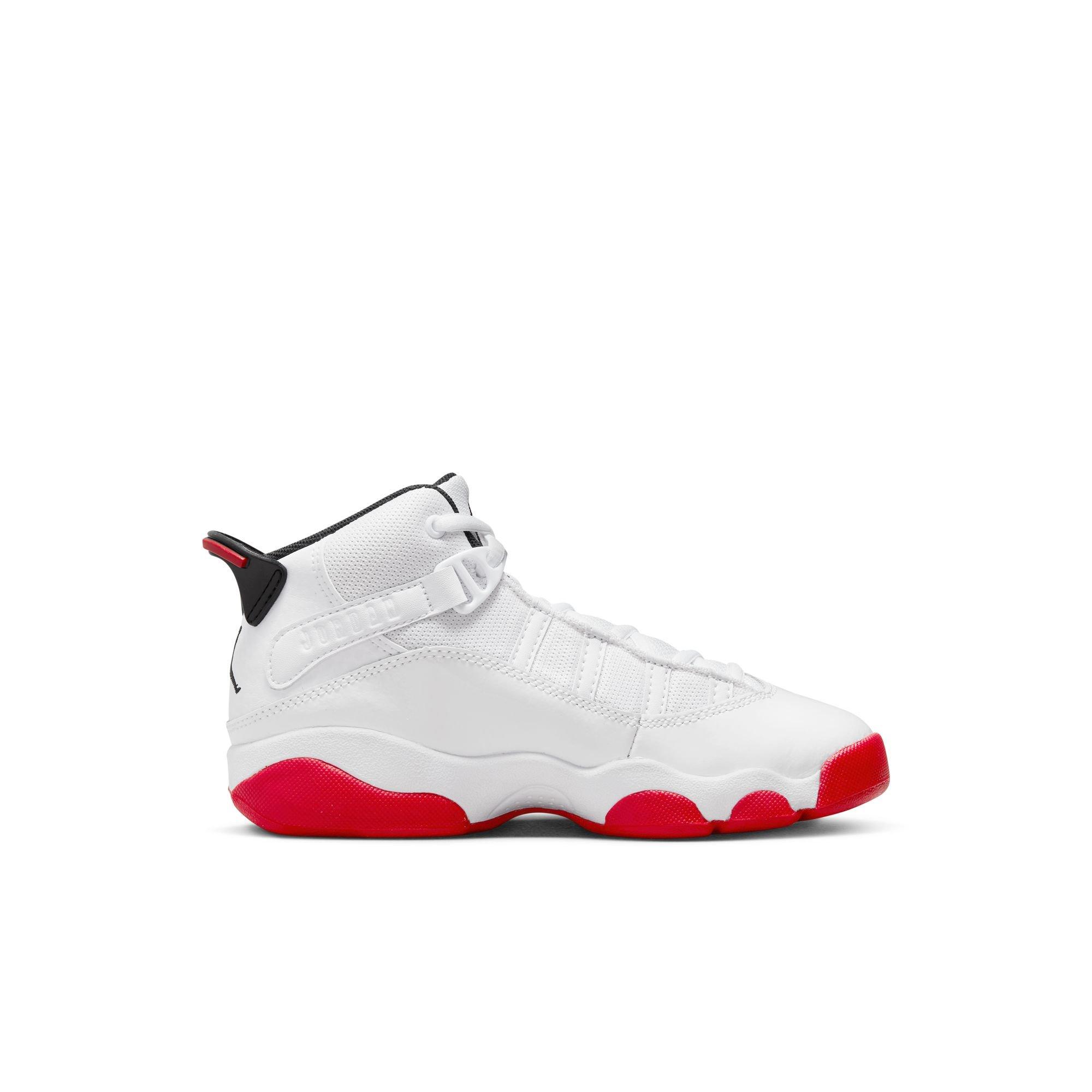 Jordan 6 Rings "White/University Red/Black" Preschool Boys' Shoe - WHITE/RED Thumbnail View 2