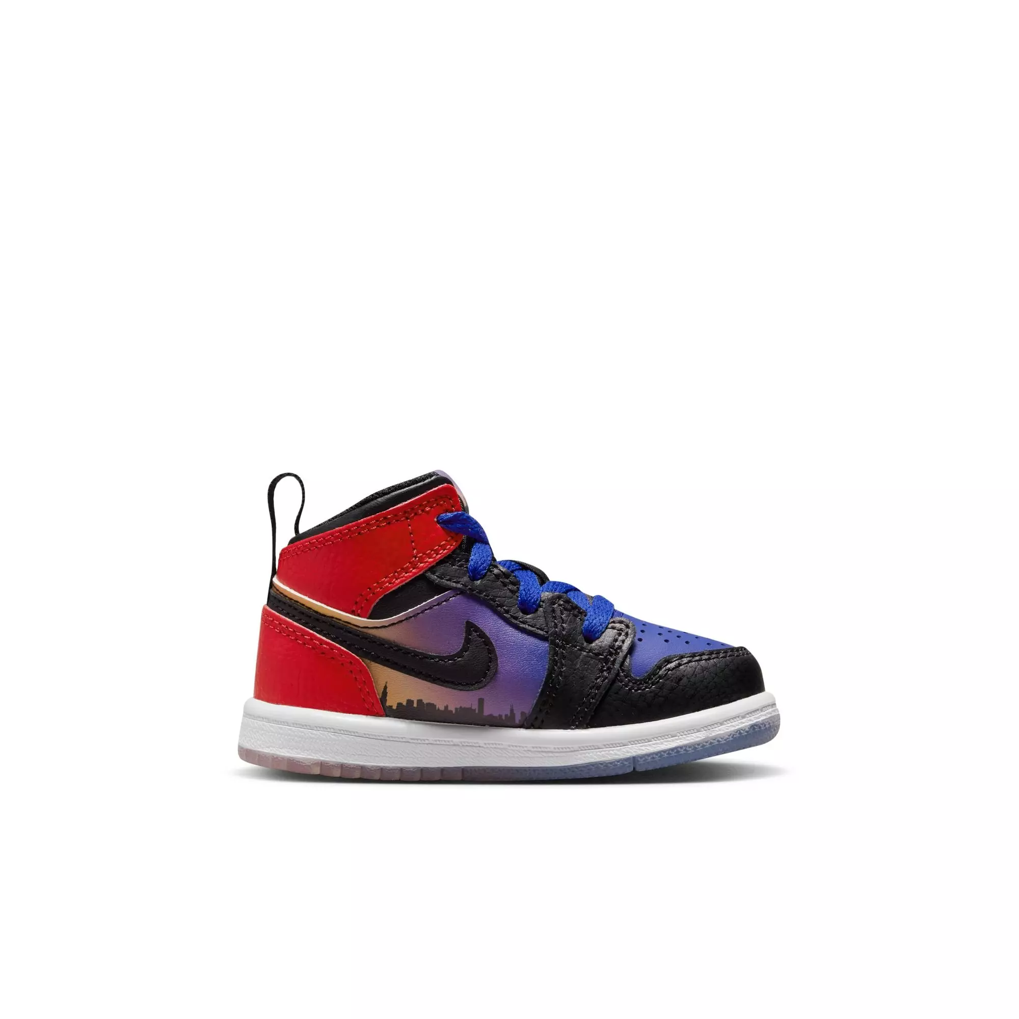 Jordan 1 Mid SS "Skyline" Toddler Kids' Shoe - Purple/Black/Red