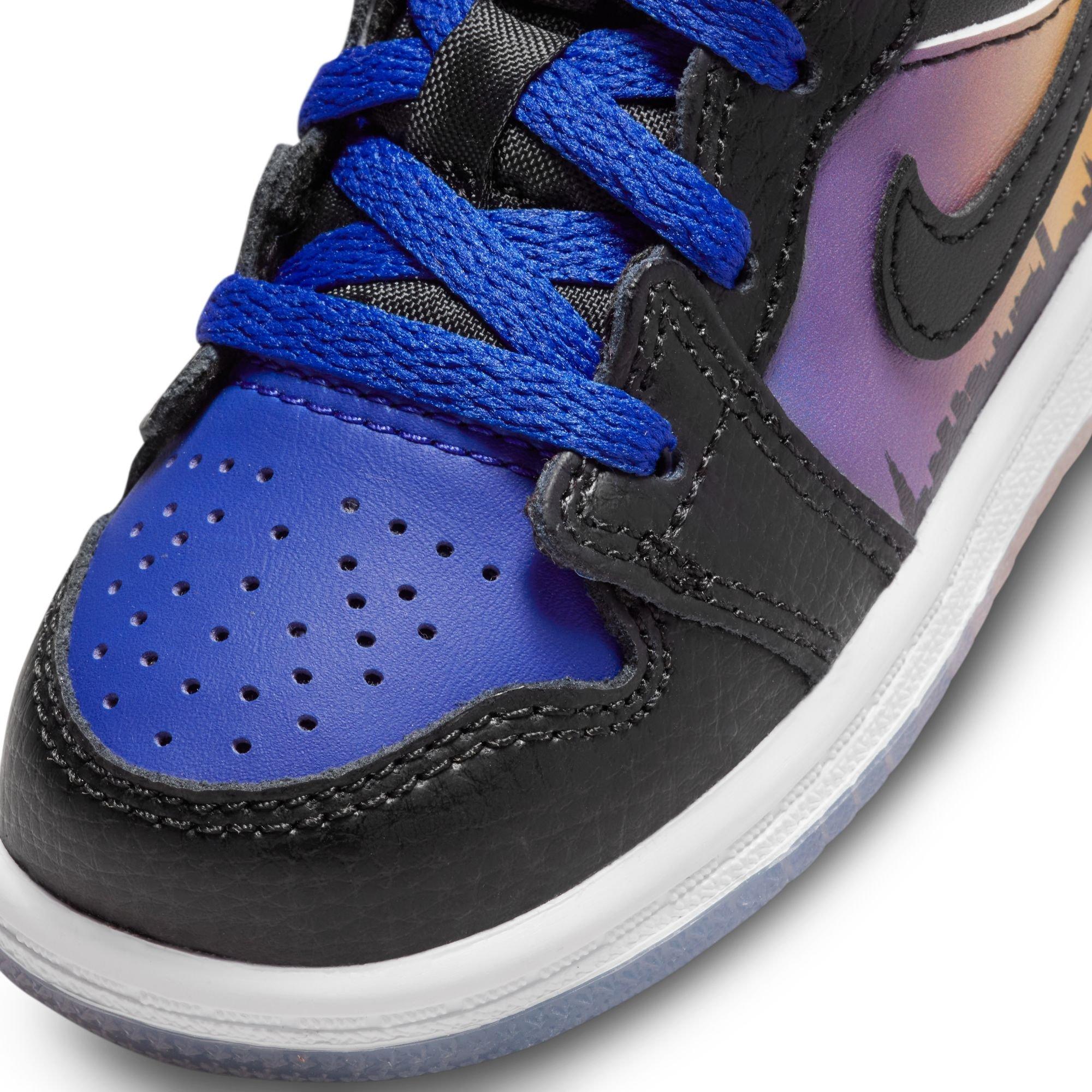 Jordan 1 Mid SS "Skyline" Toddler Kids' Shoe - Purple/Black/Red Thumbnail View 4