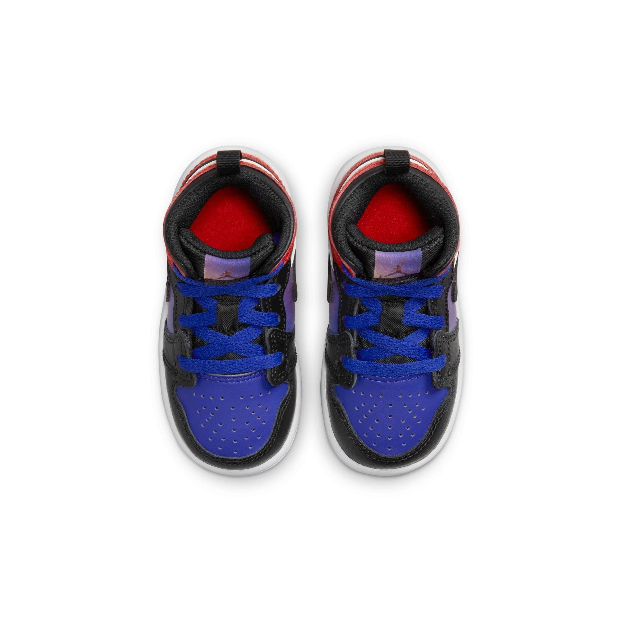 Jordan 1 Mid SS "Skyline" Toddler Kids' Shoe - Purple/Black/Red Thumbnail View 10