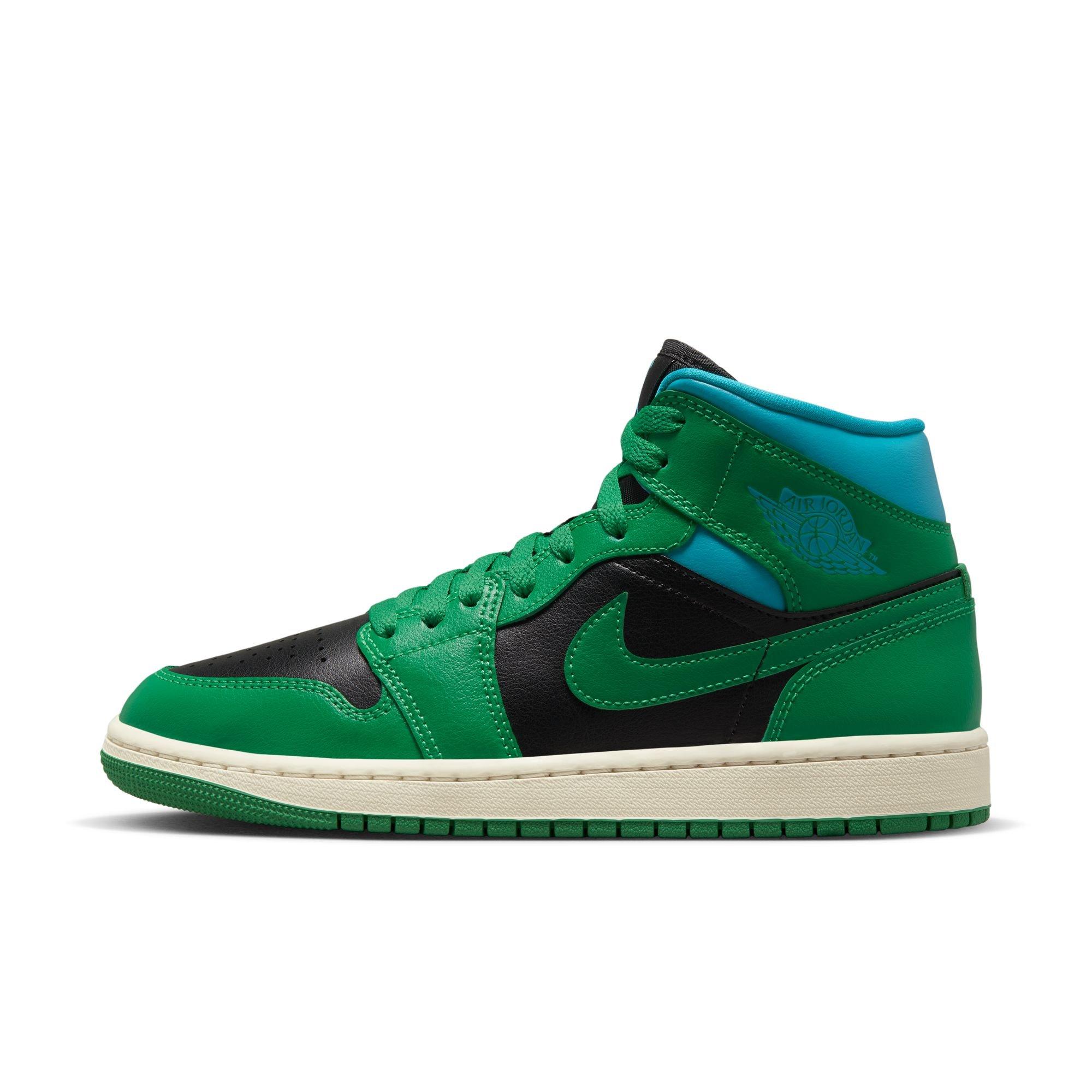 Jordan Air 1 Mid "Lucky Green/Black/Aquatone" Women's Shoe - GREEN/BLACK Thumbnail View 4