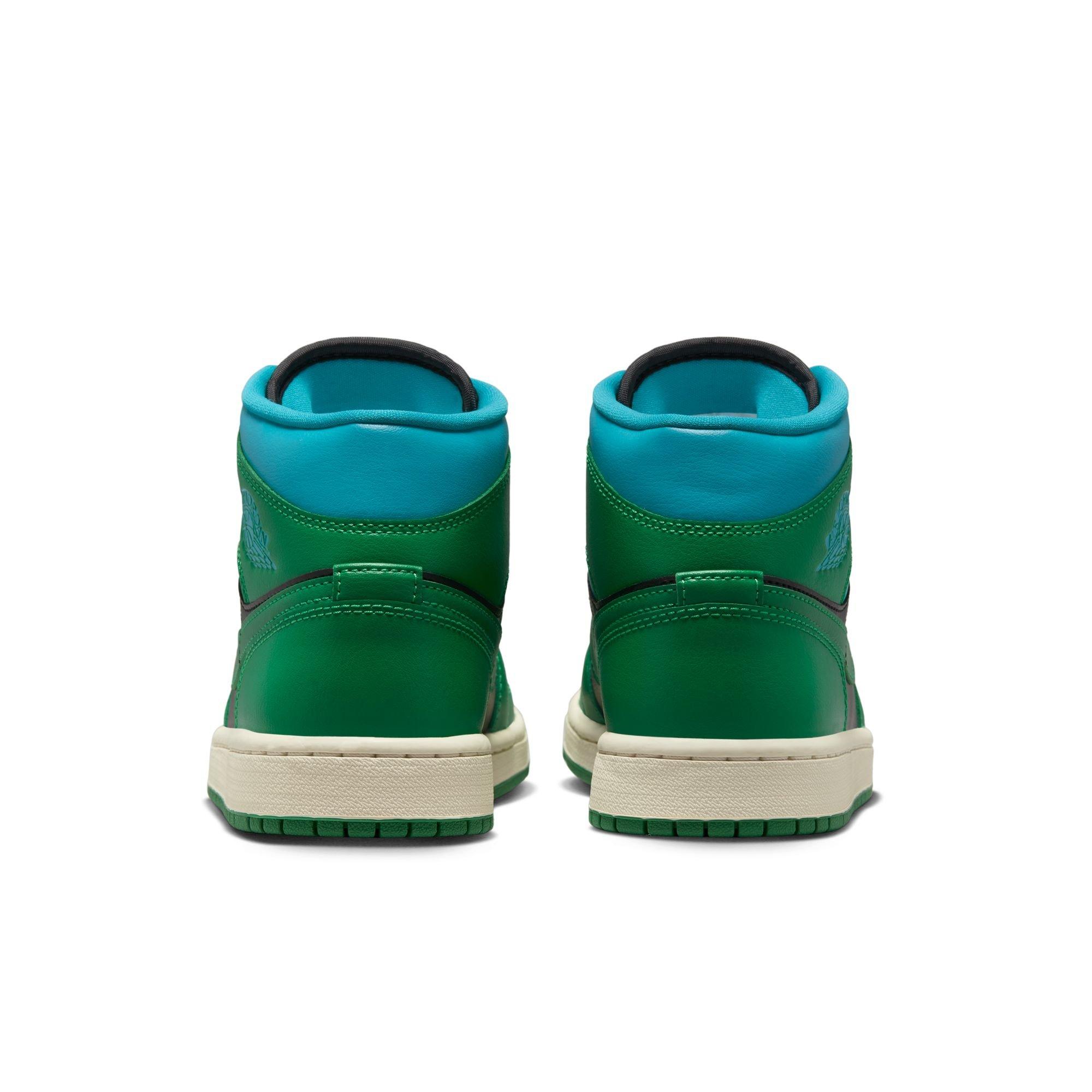 Jordan Air 1 Mid "Lucky Green/Black/Aquatone" Women's Shoe - GREEN/BLACK Thumbnail View 5