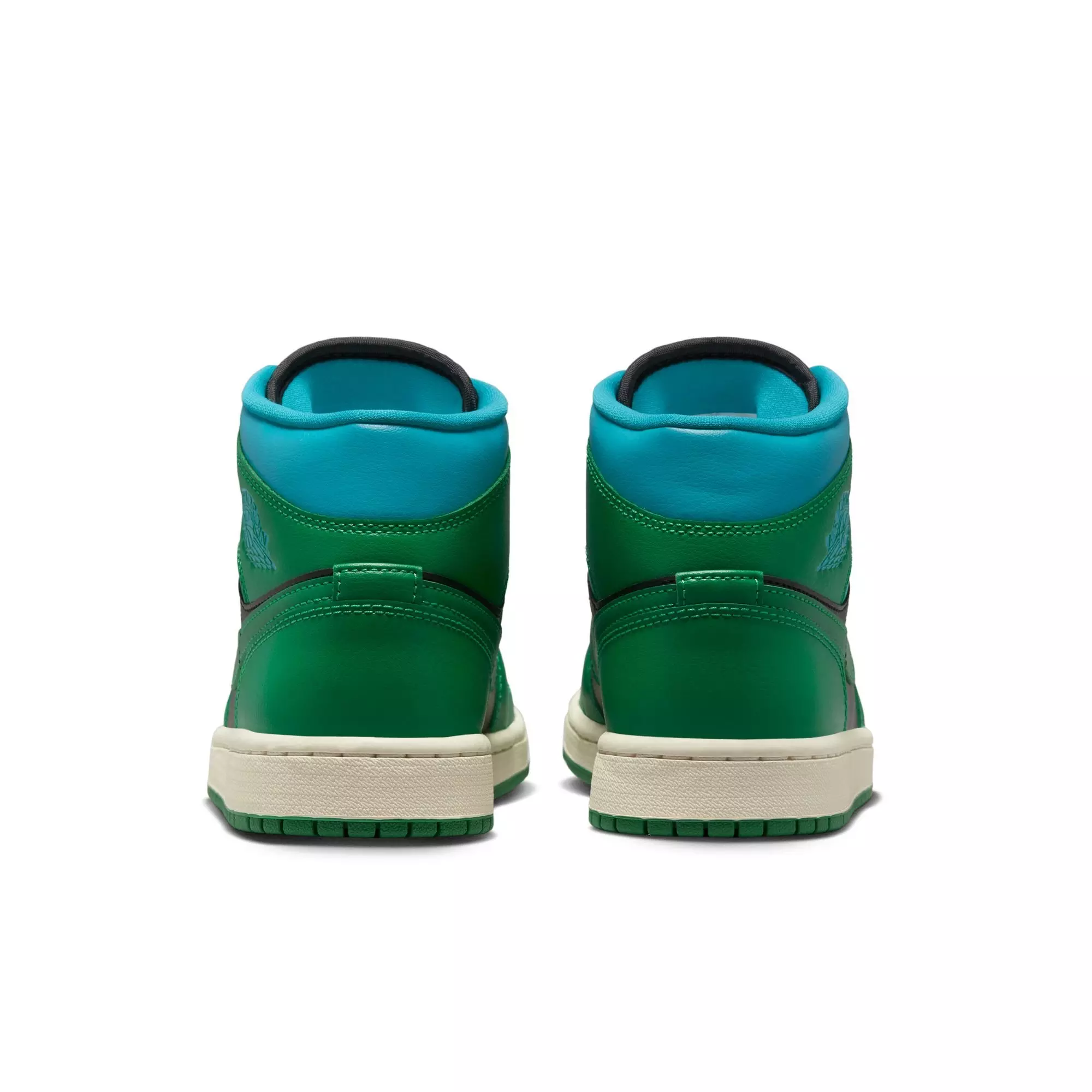 Jordan Air 1 Mid "Lucky Green/Black/Aquatone" Women's Shoe - GREEN/BLACK