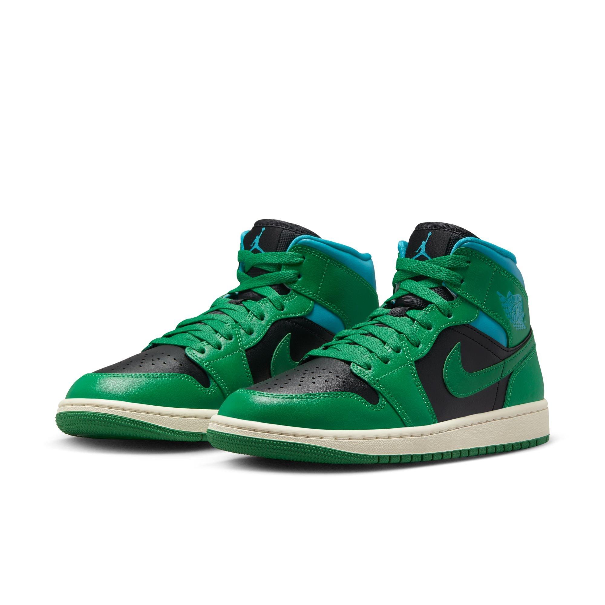 Jordan Air 1 Mid "Lucky Green/Black/Aquatone" Women's Shoe - GREEN/BLACK Thumbnail View 6