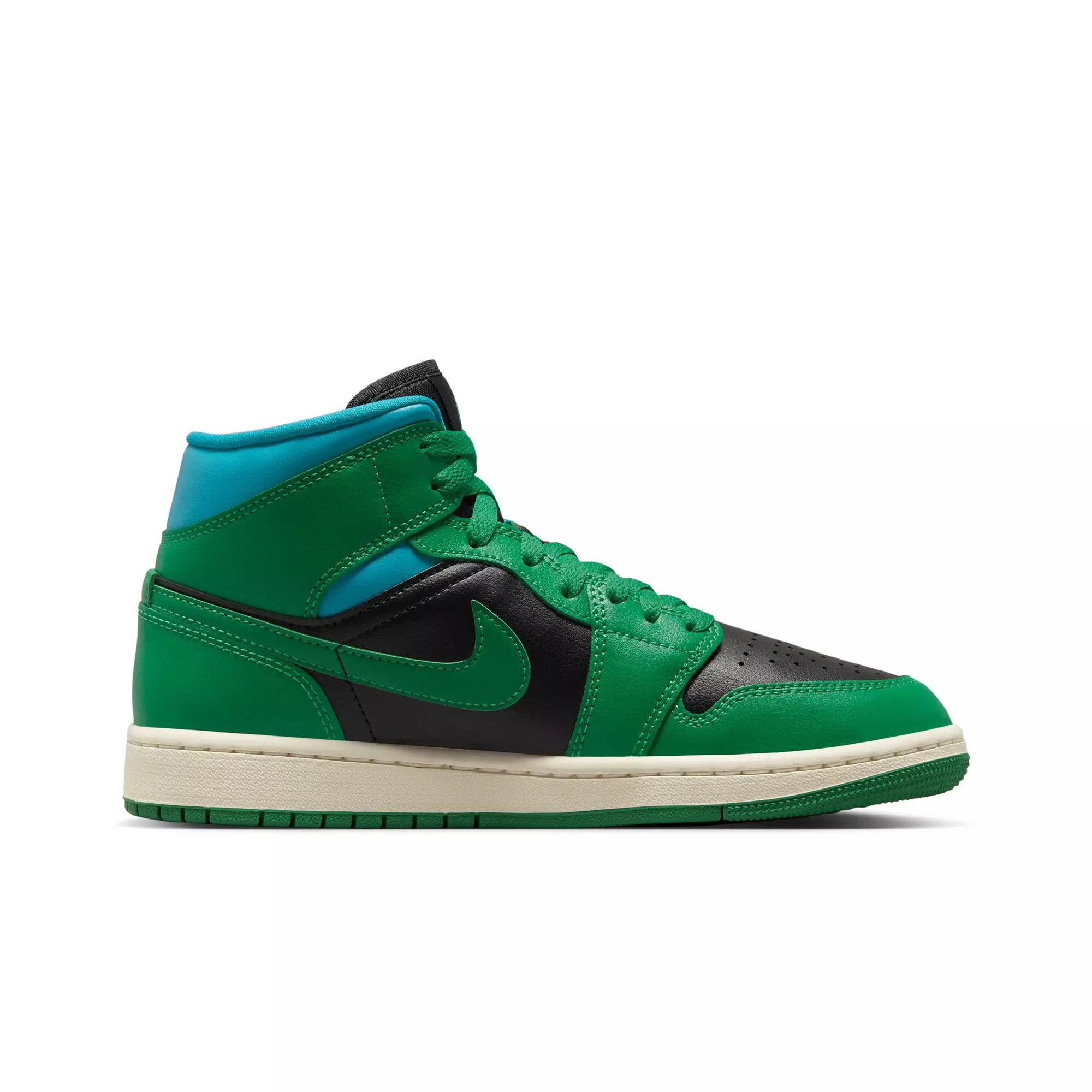 Jordan Air 1 Mid "Lucky Green/Black/Aquatone" Women's Shoe - GREEN/BLACK