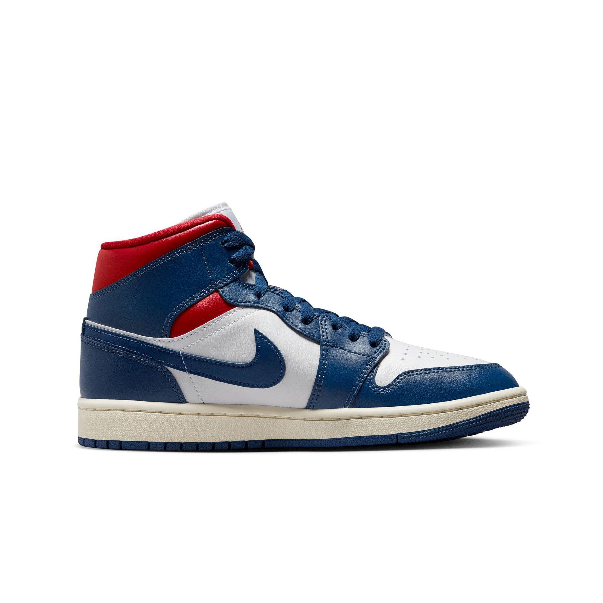 Air jordan red on sale white and blue