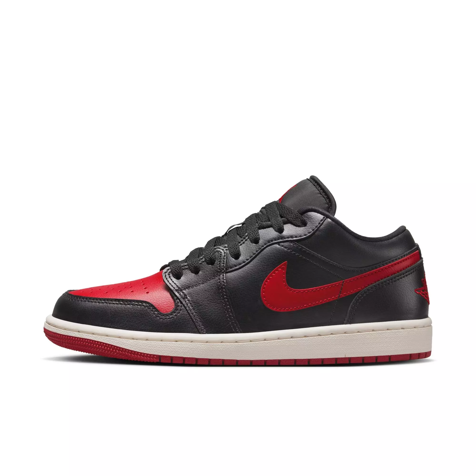 Jordan 1 Low "Black/Gym Red/Sail" Women's Shoe - RED/BLACK/WHITE