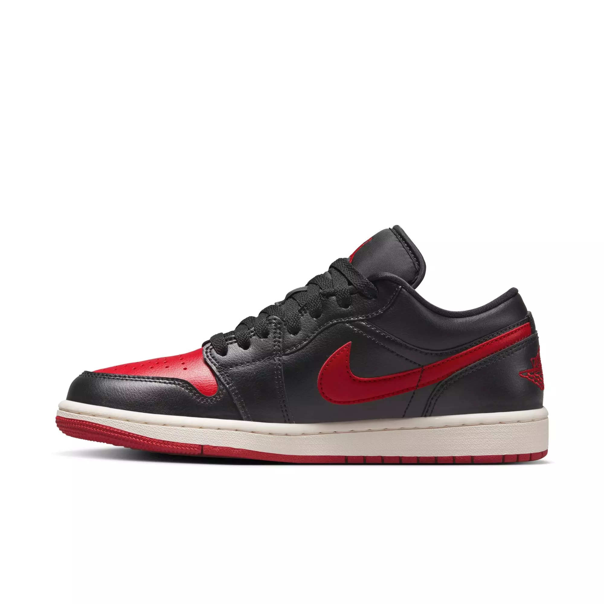 Jordan 1 Low "Black/Gym Red/Sail" Women's Shoe - RED/BLACK/WHITE
