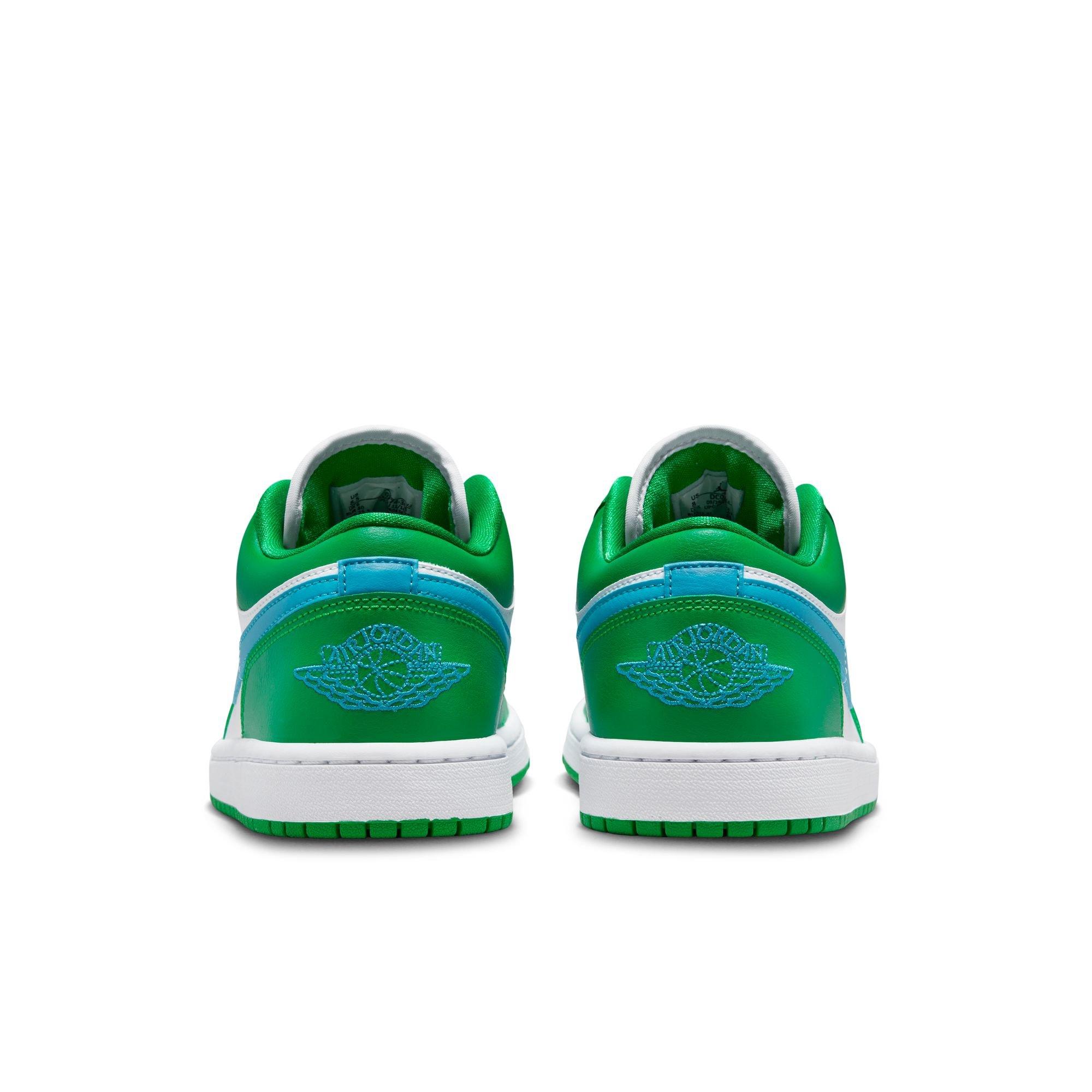 Jordan 1 Low "Lucky Green/Aquatone/White" Women's Shoe - GREEN/WHITE Thumbnail View 9