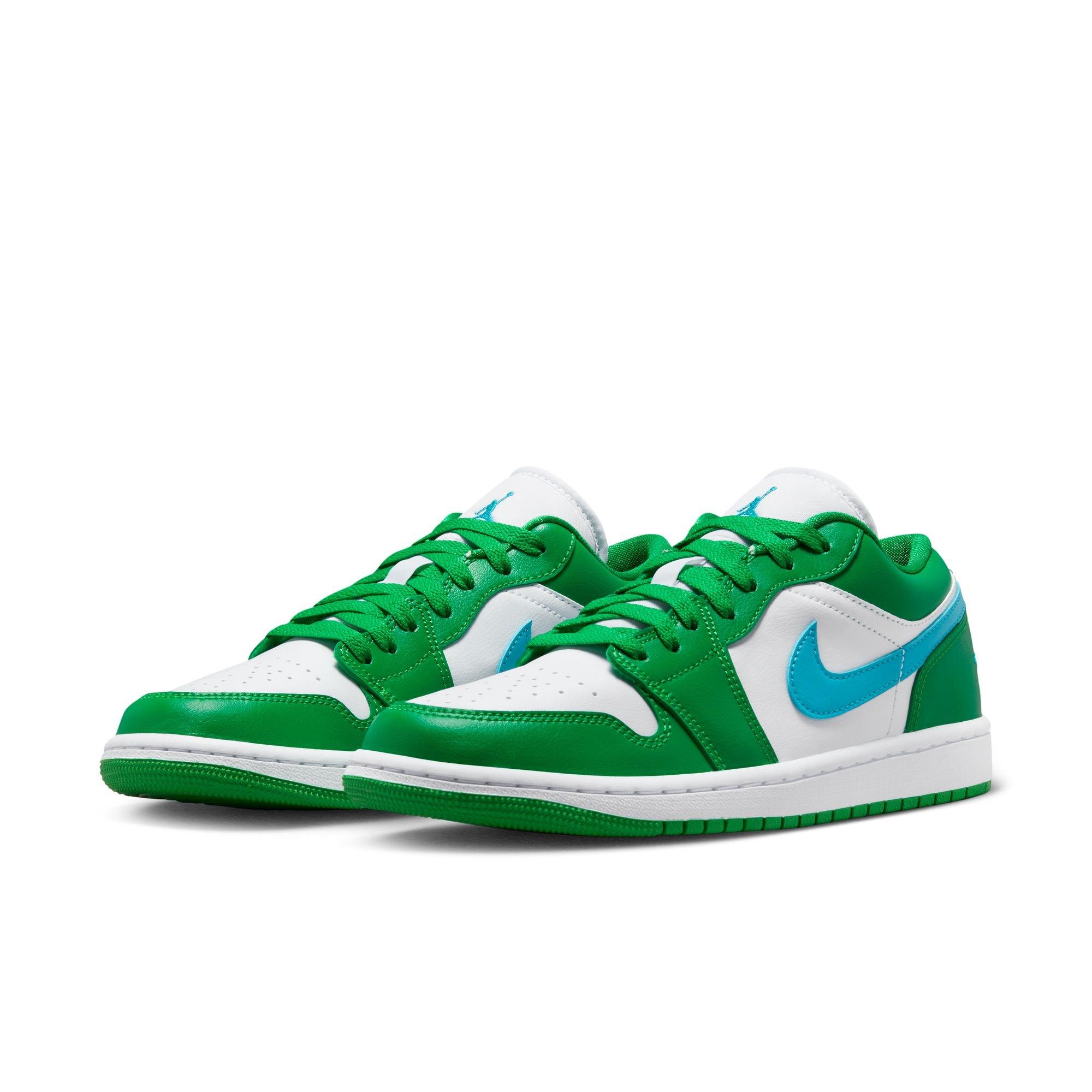 Jordan 1 Low "Lucky Green/Aquatone/White" Women's Shoe - GREEN/WHITE Thumbnail View 7