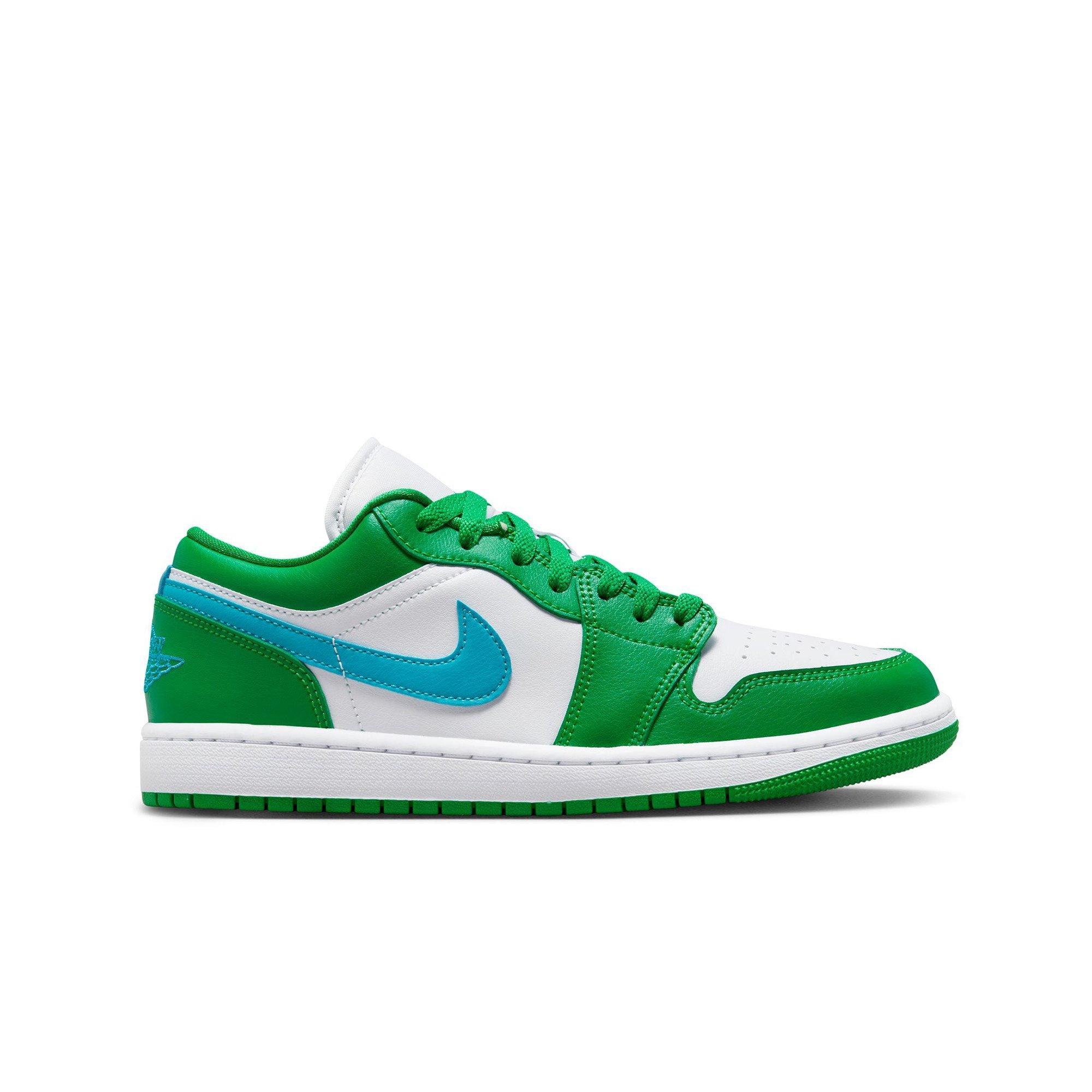 Jordan 1 Low "Lucky Green/Aquatone/White" Women's Shoe - GREEN/WHITE Thumbnail View 1