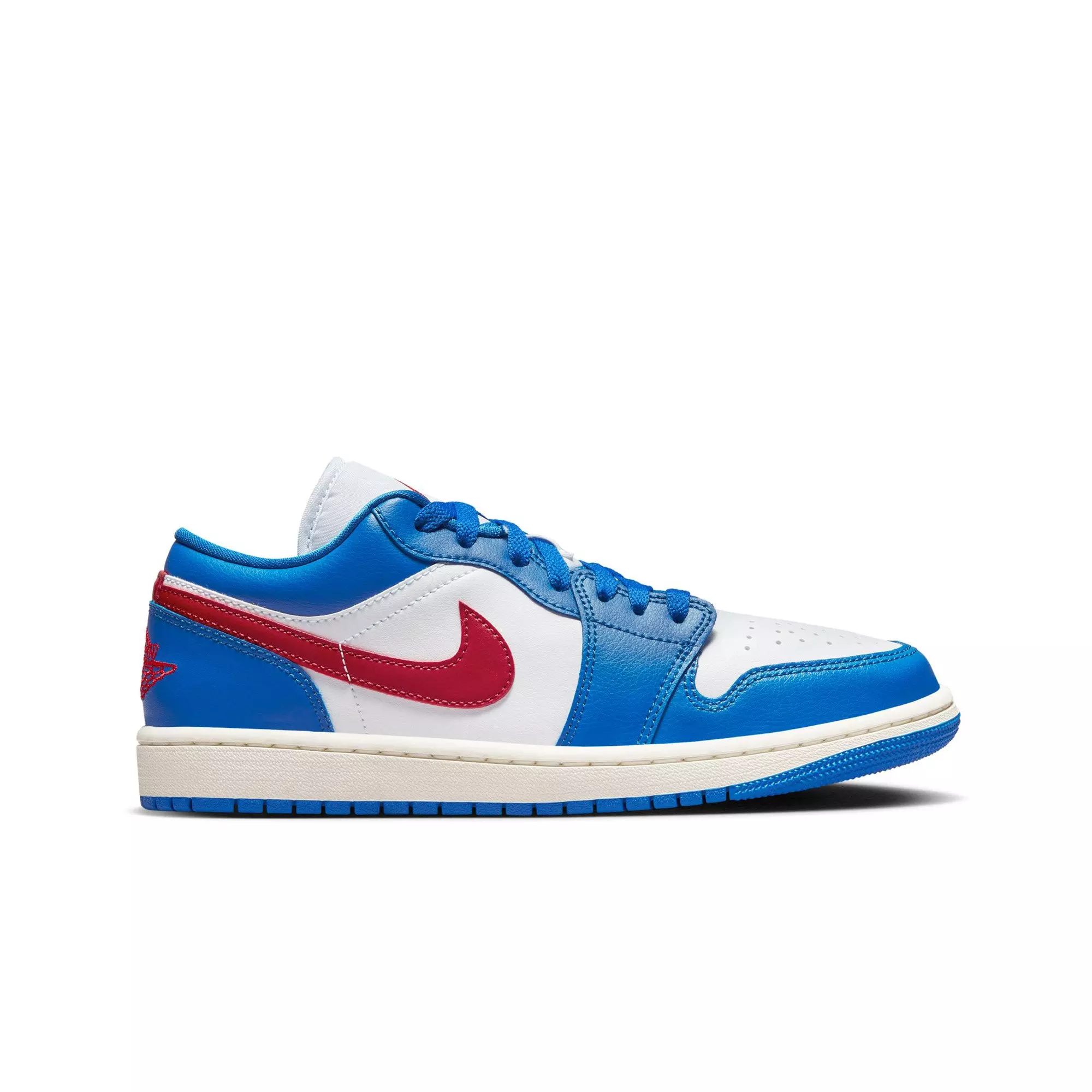 Jordan 1 Low "Sport Blue/Gym Red/White/Sail" Women's Shoe - WHITE/RED/BLUE