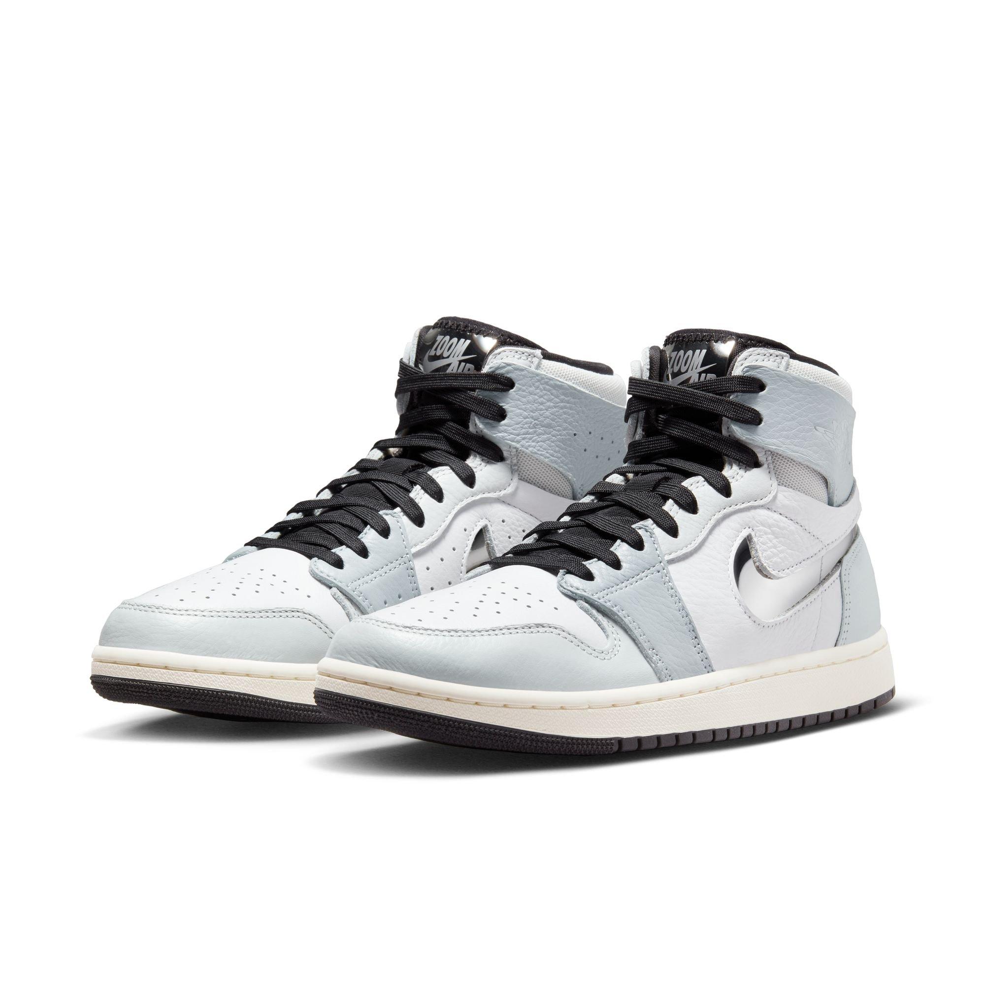 Air jordan 1 sales white and silver