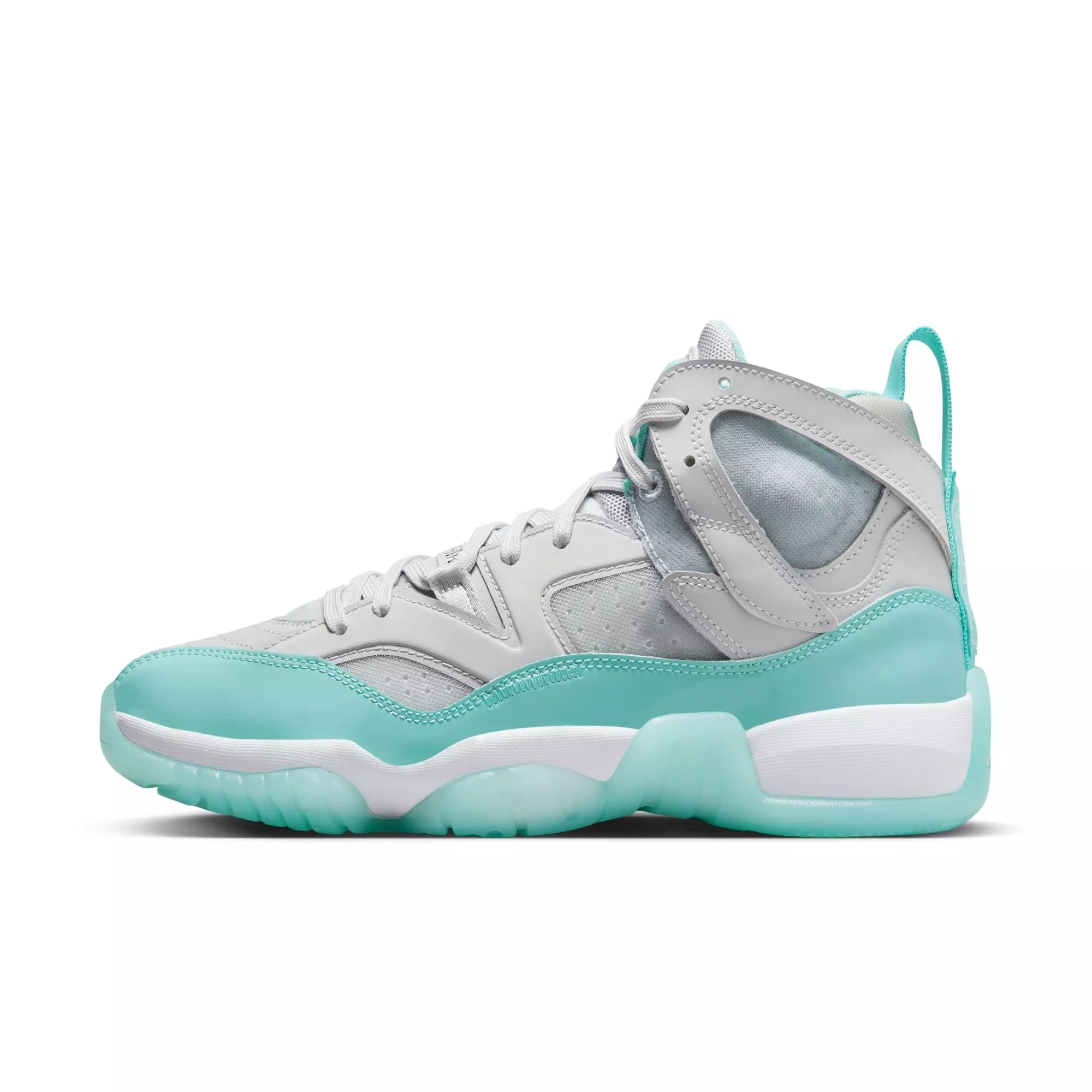 Jordan Jumpman Two Trey "Neutral Grey/Bleached Aqua/White" Women's Shoe - GREY/BLUE