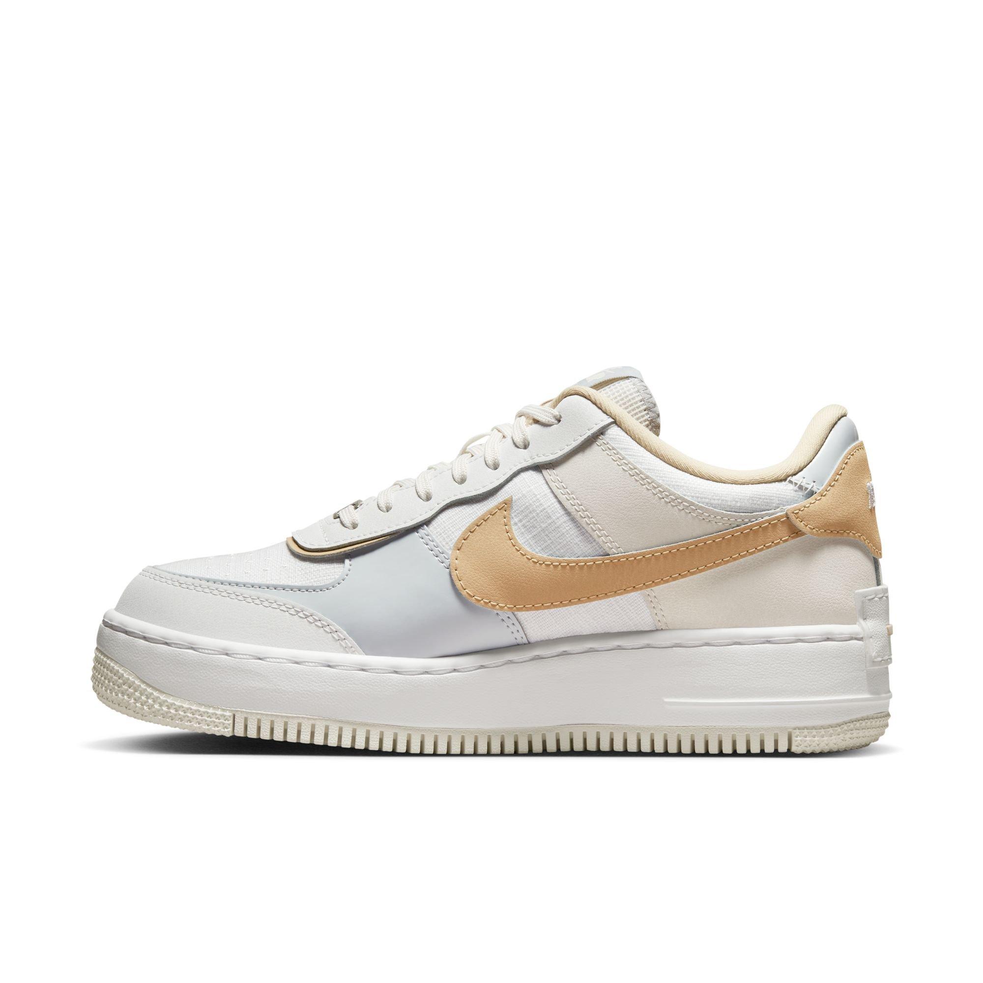 Nike Air Force 1 Shadow White/Black/Team Gold/Pure Platinum Women's Shoe  - Hibbett