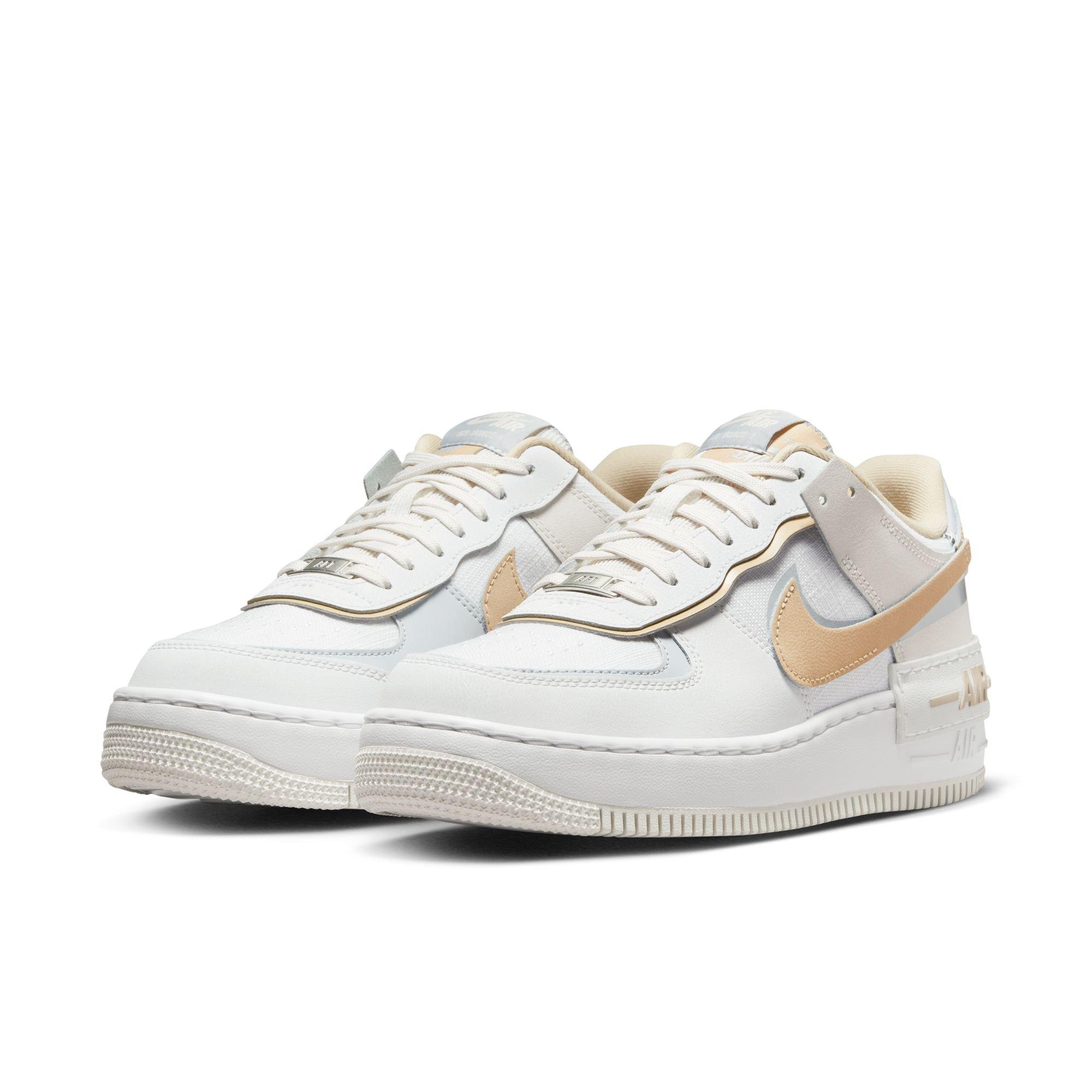 Nike Air Force 1 Shadow White/Black/Team Gold/Pure Platinum Women's Shoe  - Hibbett