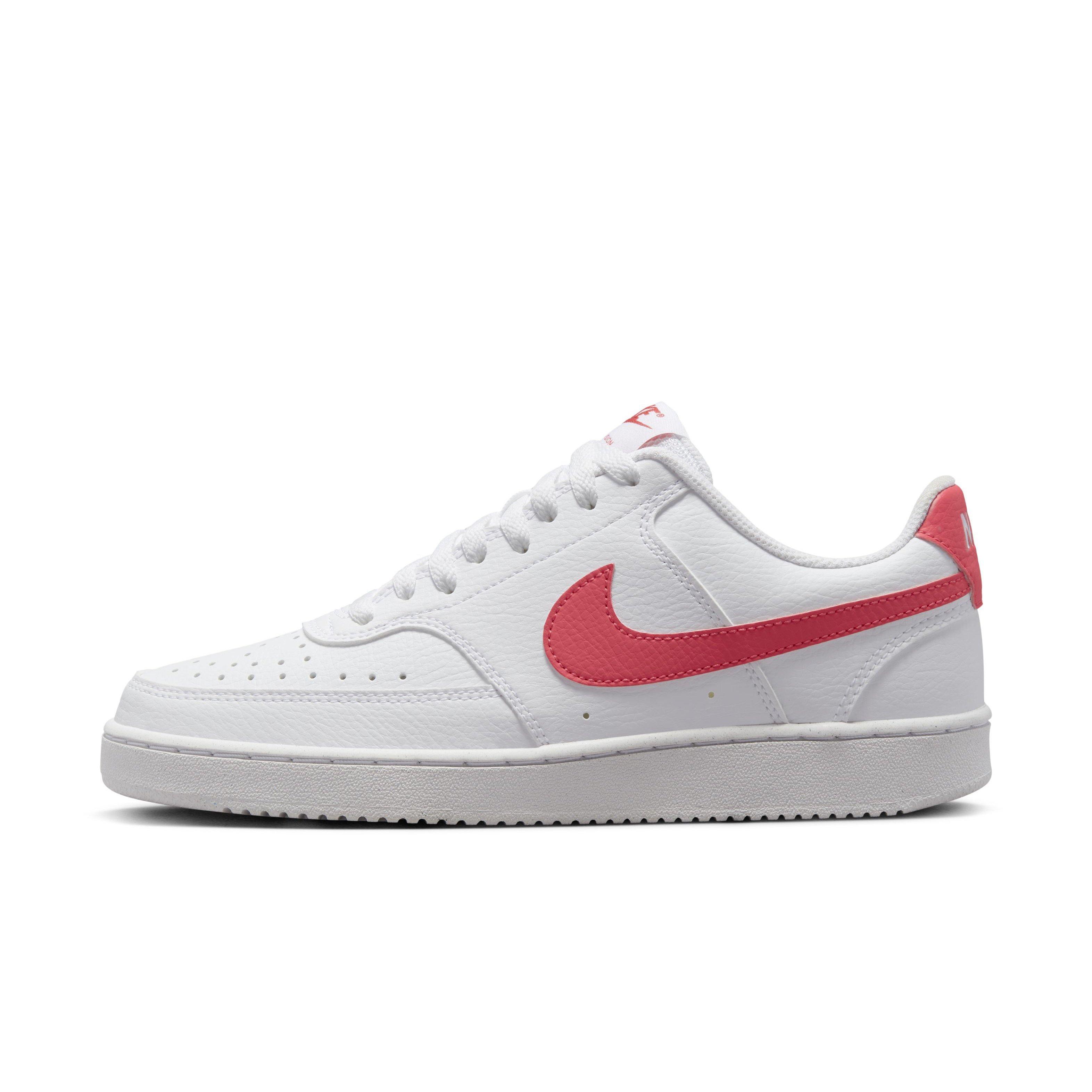 Nike Court Vision Low "White/Volt/Black/Sea Coral" Women's Shoe - WHITE/PINK Thumbnail View 2