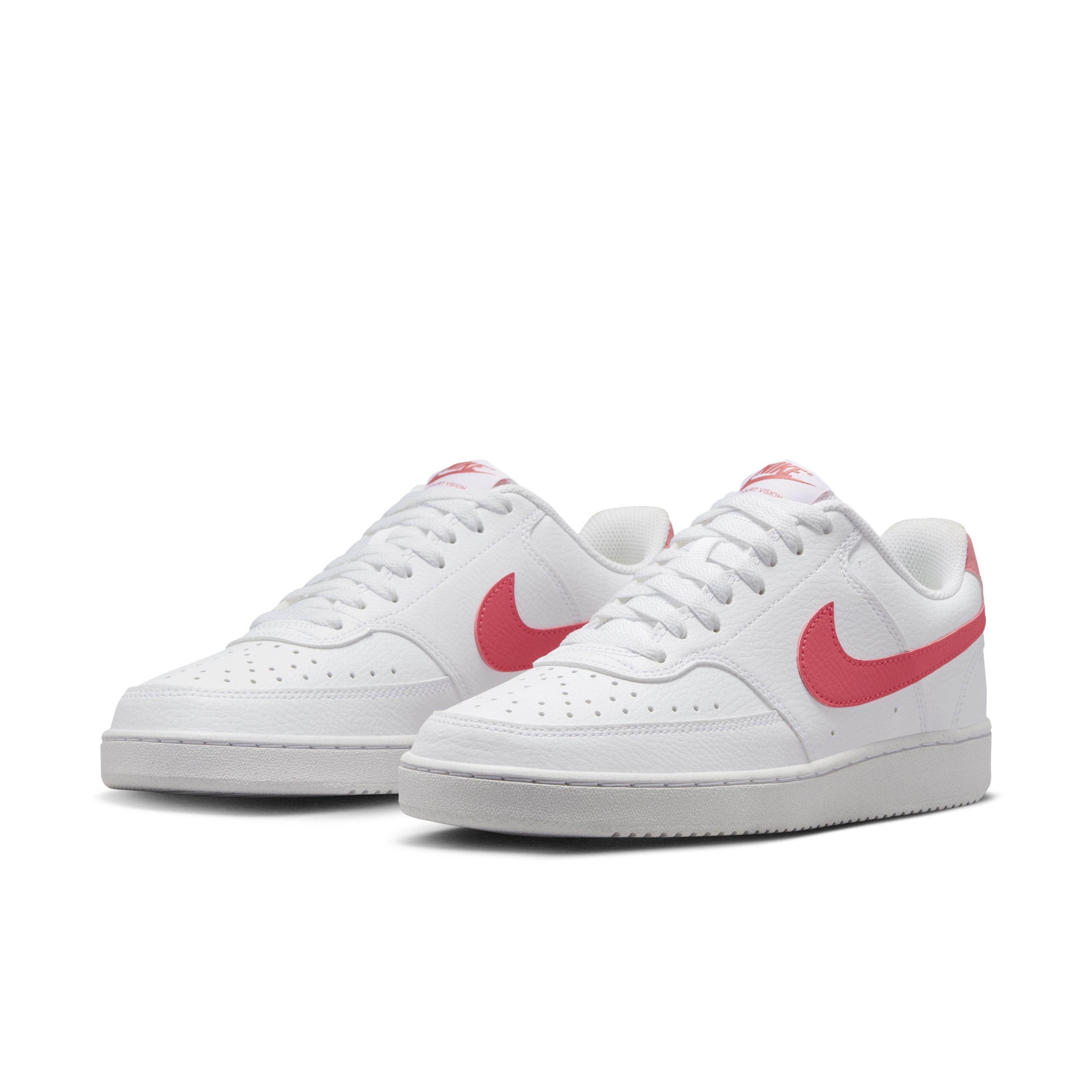 Nike Court Vision Low "White/Volt/Black/Sea Coral" Women's Shoe - WHITE/PINK Thumbnail View 3