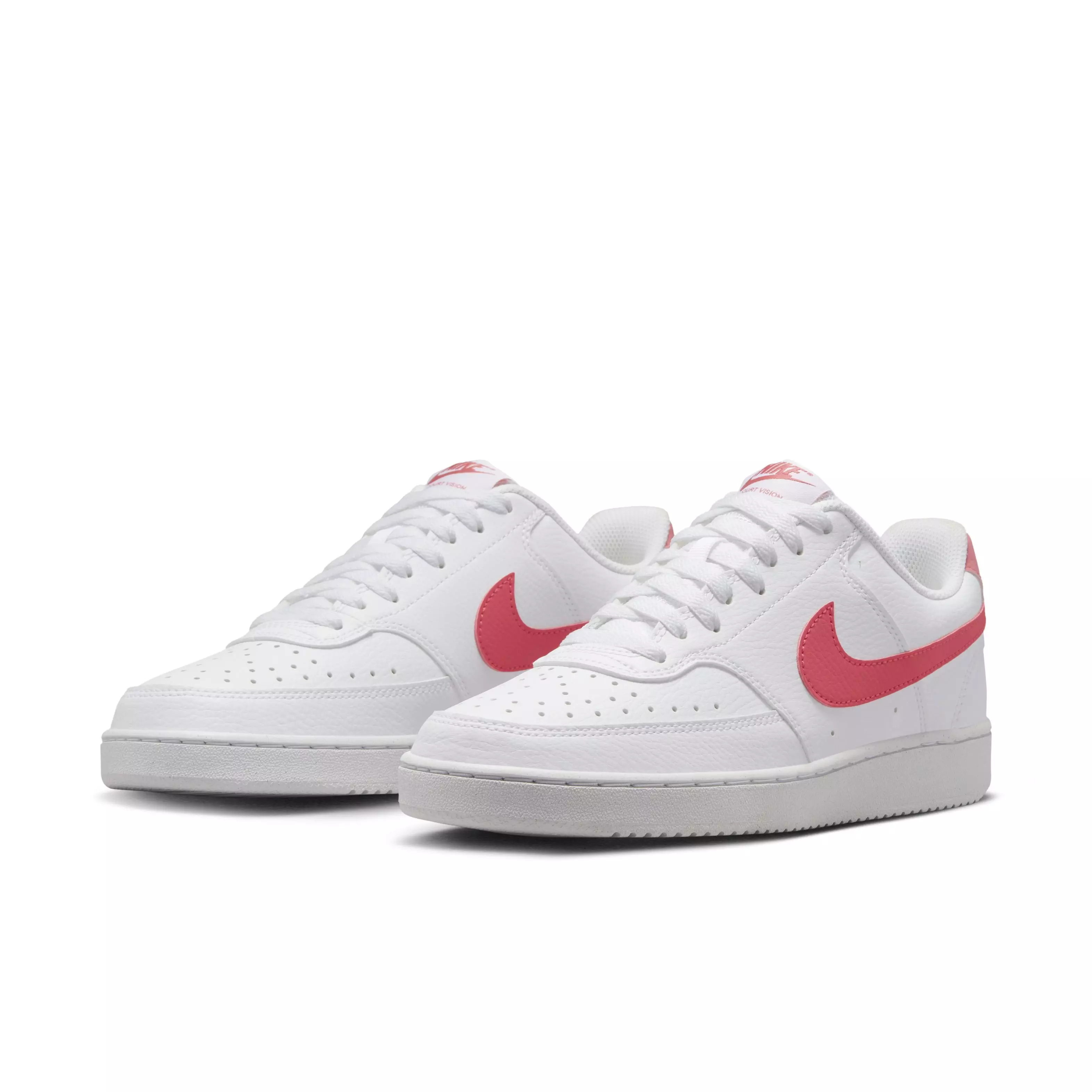 Nike Court Vision Low "White/Volt/Black/Sea Coral" Women's Shoe - WHITE/PINK
