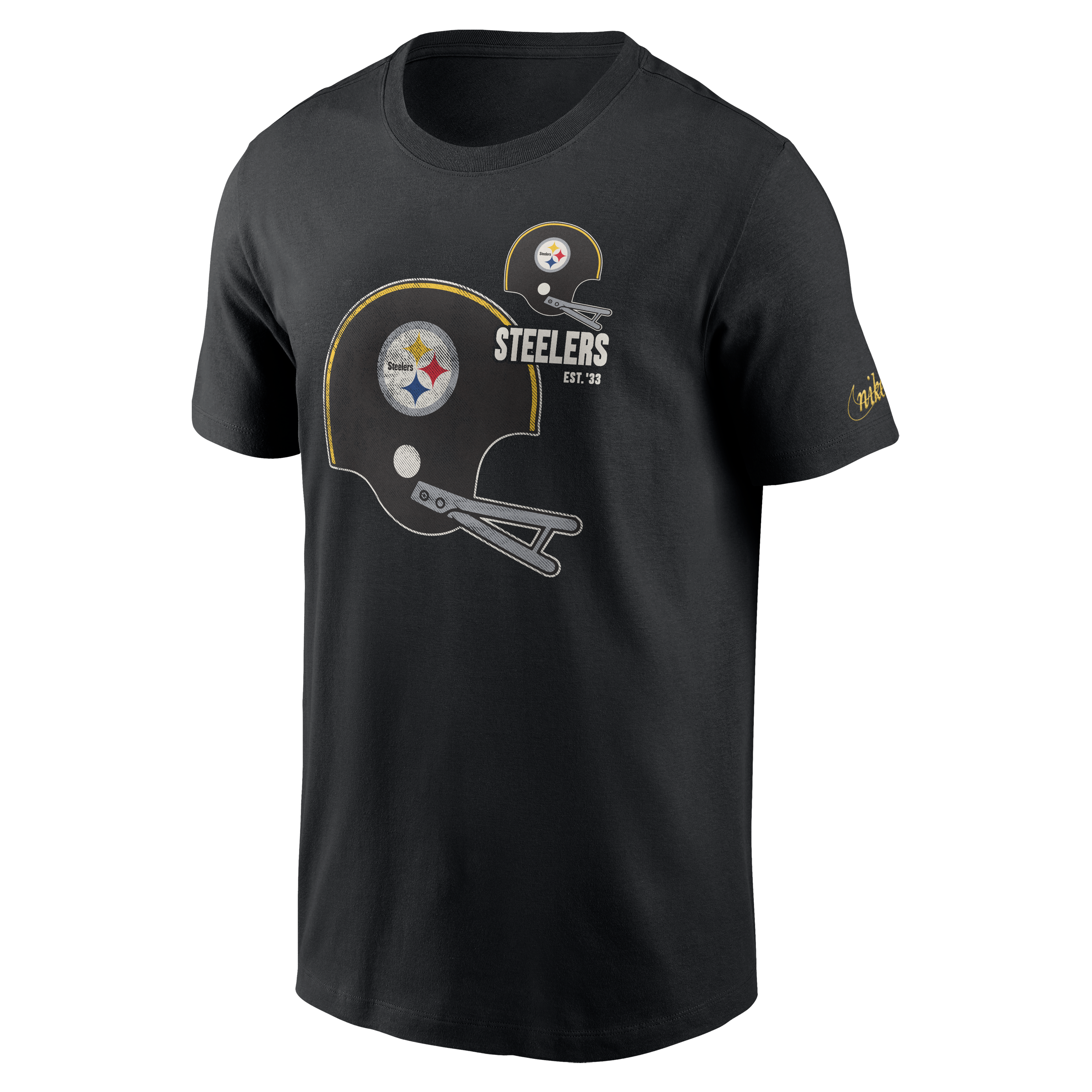 Steelers Women's Nike Cotton Logo Short Sleeve Grey T-Shirt - XL