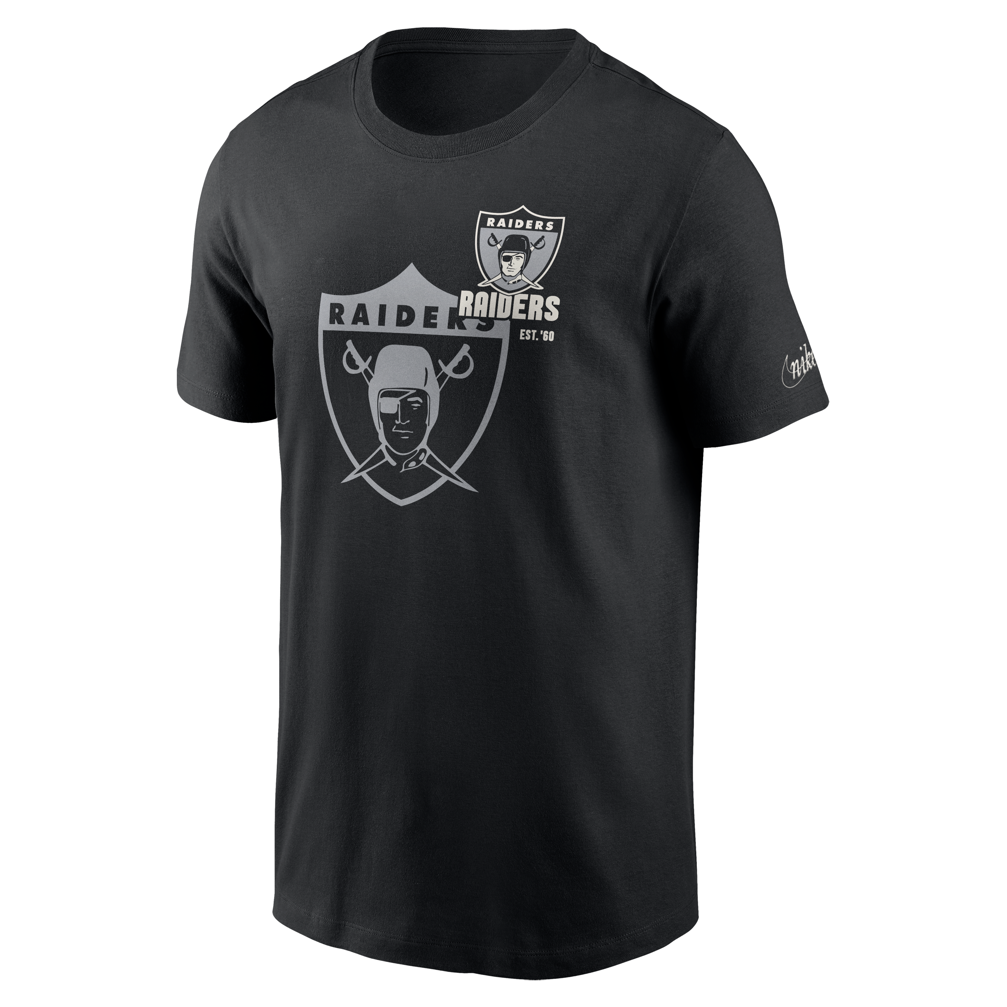 Nike Men's Las Vegas Raiders Stack Short Sleeve Top - BLACK Thumbnail View 1