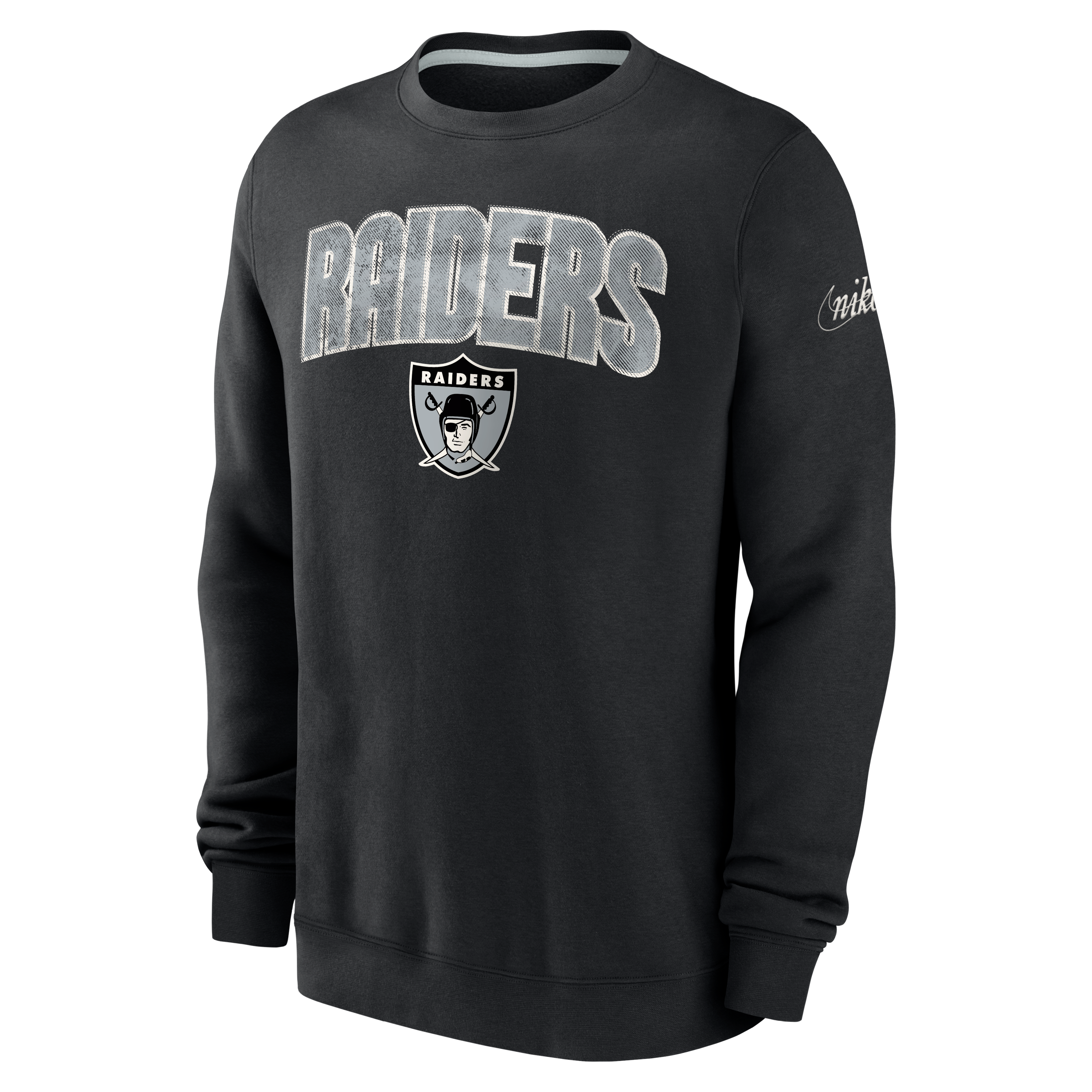 Nike Men's Las Vegas Raiders '23 Fleece Crewneck Sweater - BLACK Thumbnail View 1