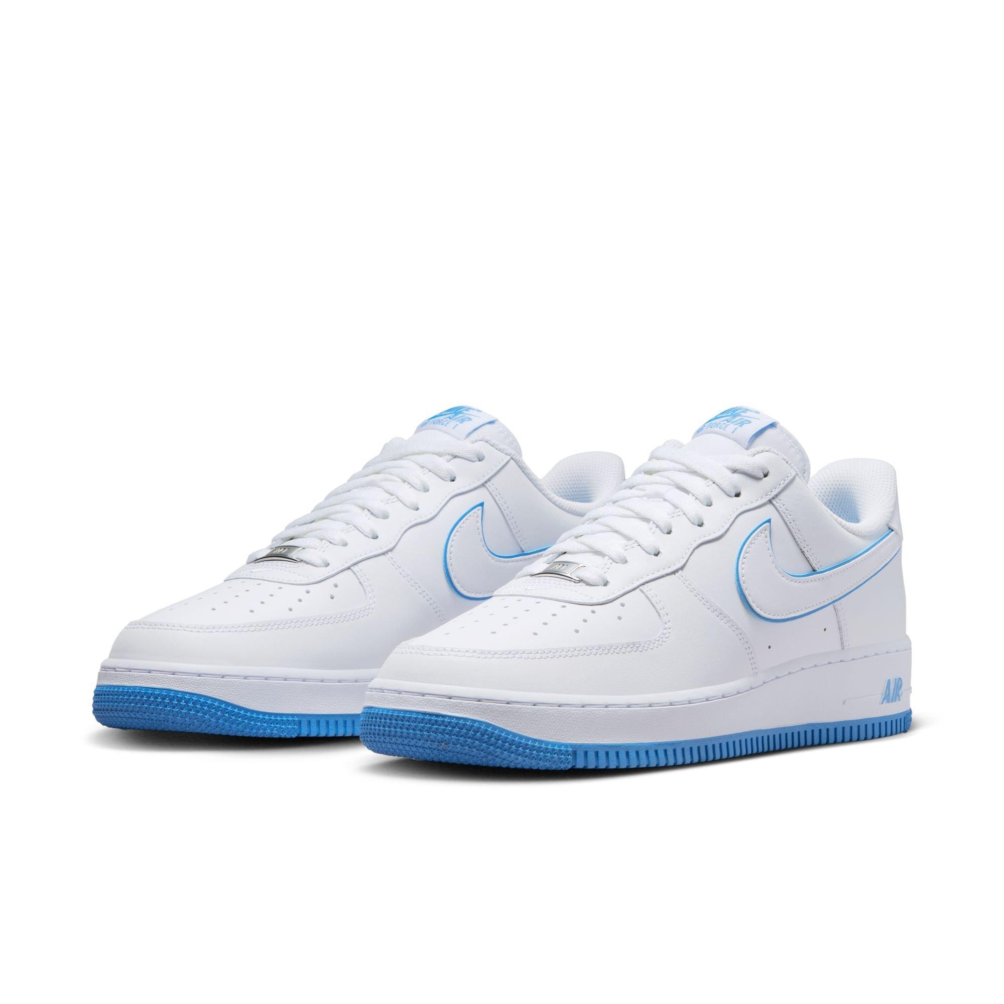 Nike Air Force 1 '07 White/Deep Royal Blue/University Blue Men's Shoe -  Hibbett