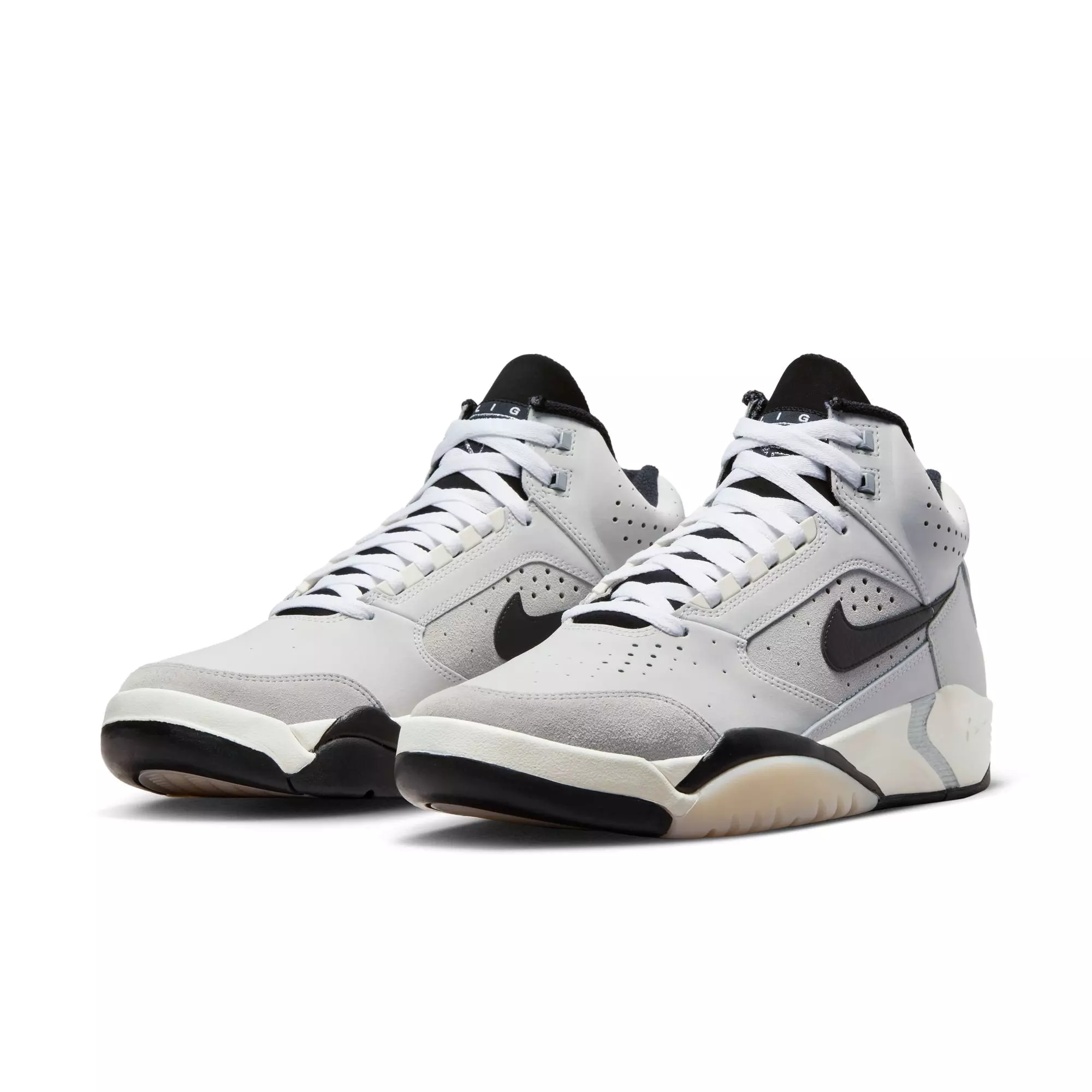 Nike Air Flight Lite Mid "Photon Dust/Black/Metallic Silver" Men's Shoe - GREY/BLACK