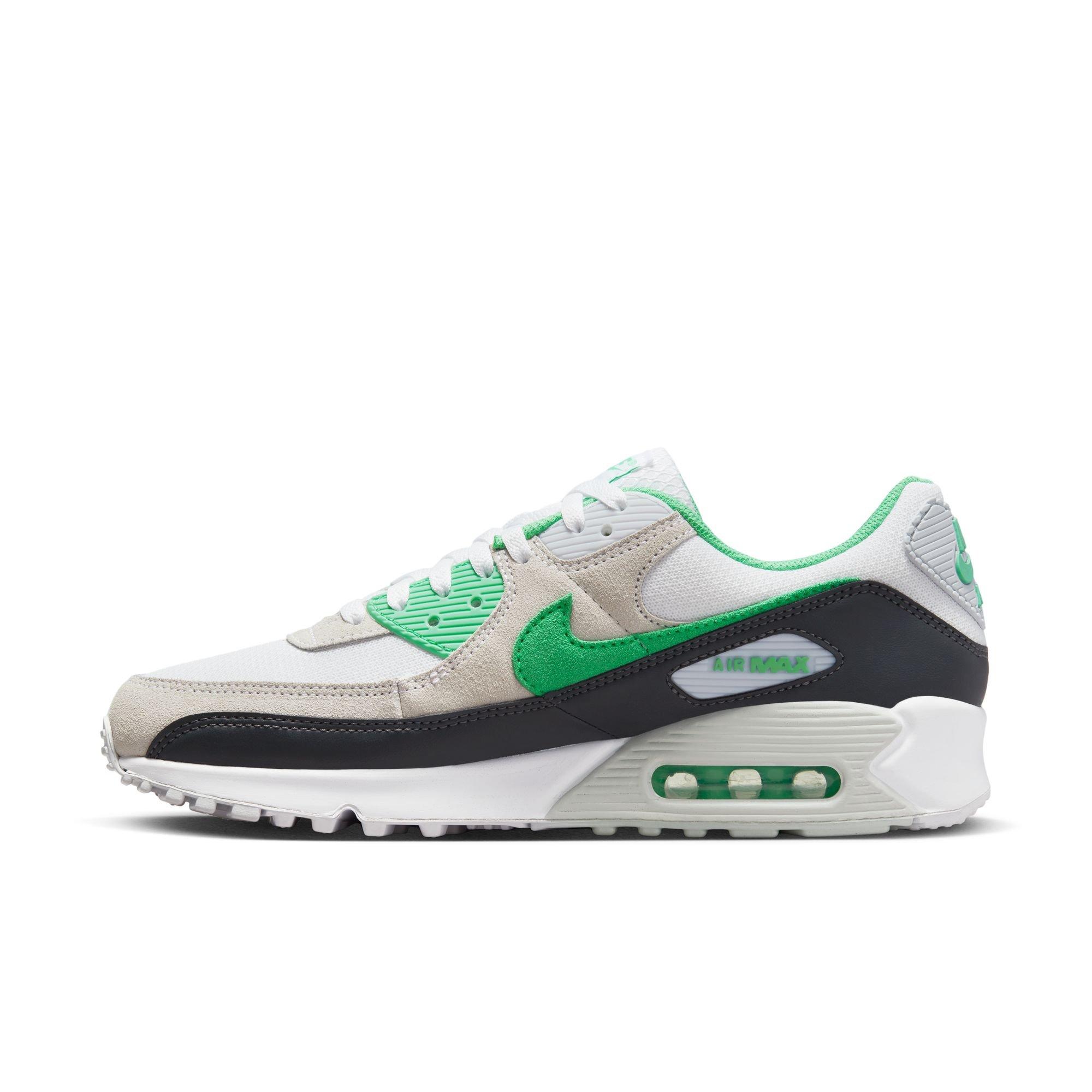 NIKE AIR MAX 90 'WHITE/SPRING GREEN-ANTHRACITE' ₹10,795, UK 7-11 Lace up  and feel the legacy. Produced at the intersection of art…