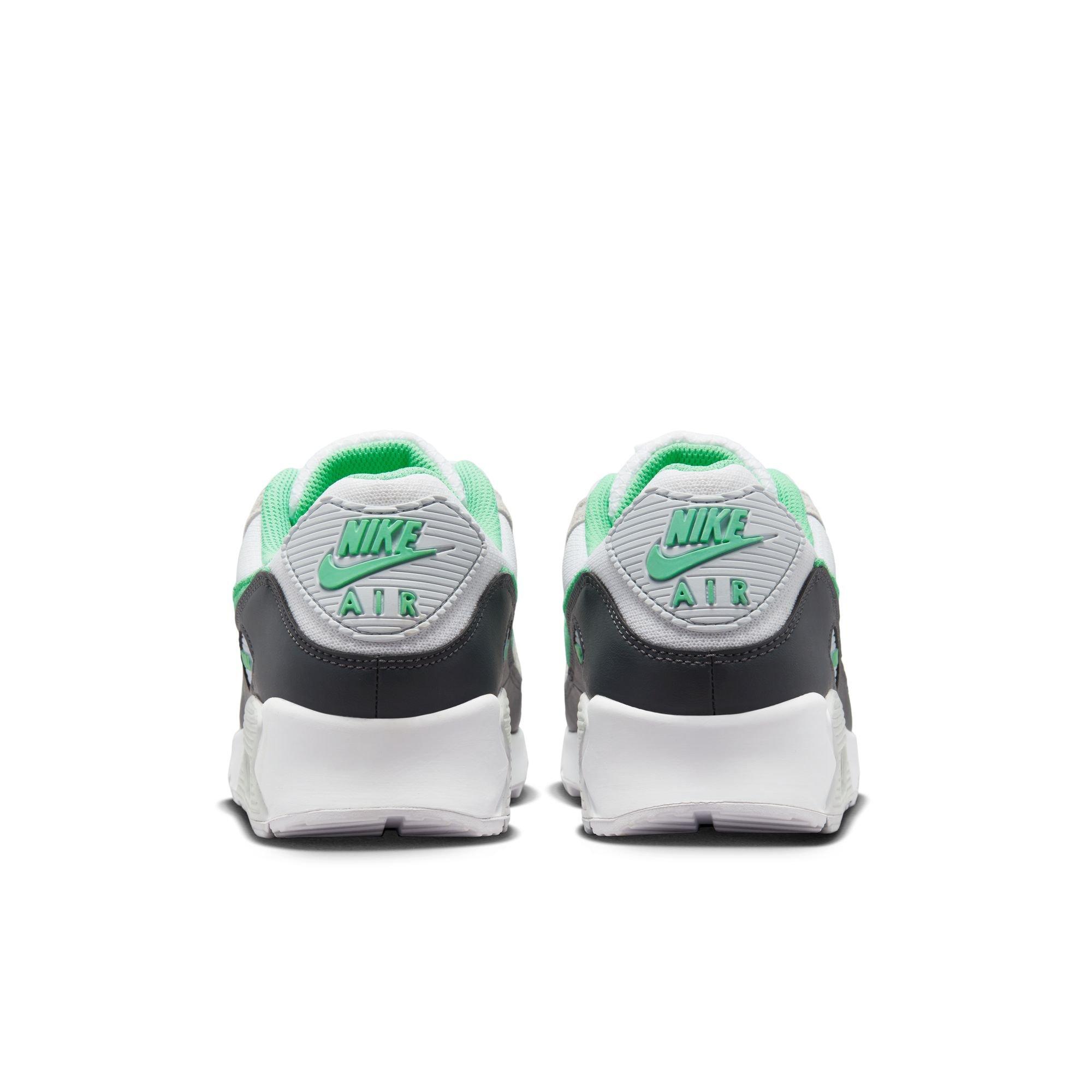 NIKE AIR MAX 90 'WHITE/SPRING GREEN-ANTHRACITE' ₹10,795, UK 7-11 Lace up  and feel the legacy. Produced at the intersection of art…