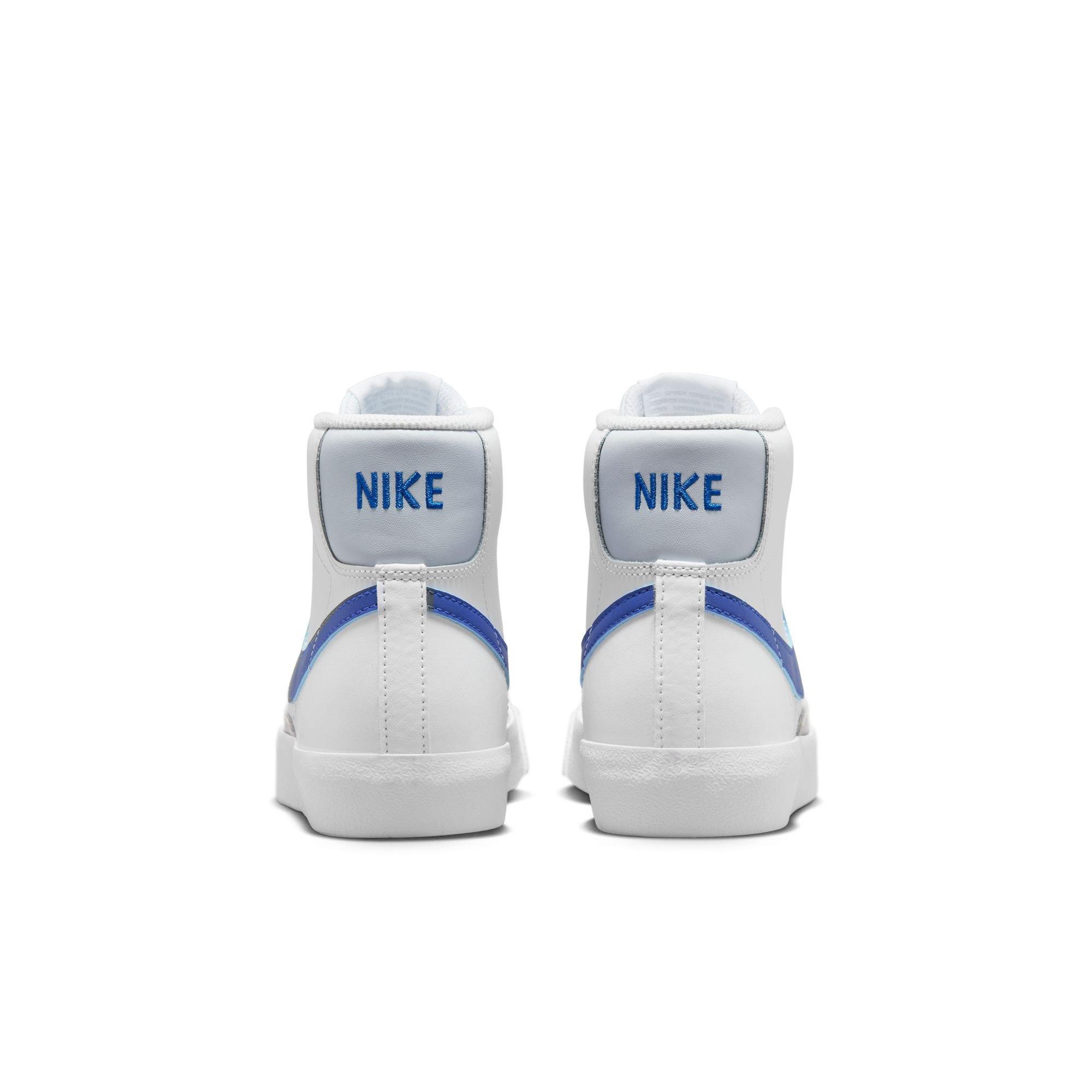 Nike Blazer Mid '77 "White/Game Royal/Pure Platinum" Grade School Boys' Shoe - WHITE/BLUE Thumbnail View 9