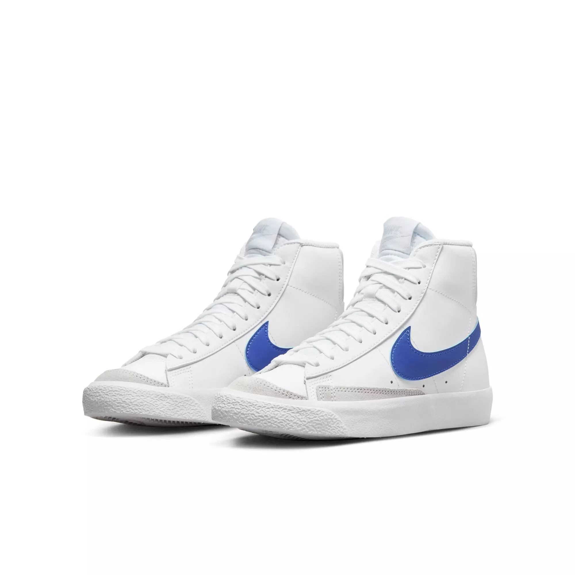 Nike Blazer Mid '77 "White/Game Royal/Pure Platinum" Grade School Boys' Shoe - WHITE/BLUE