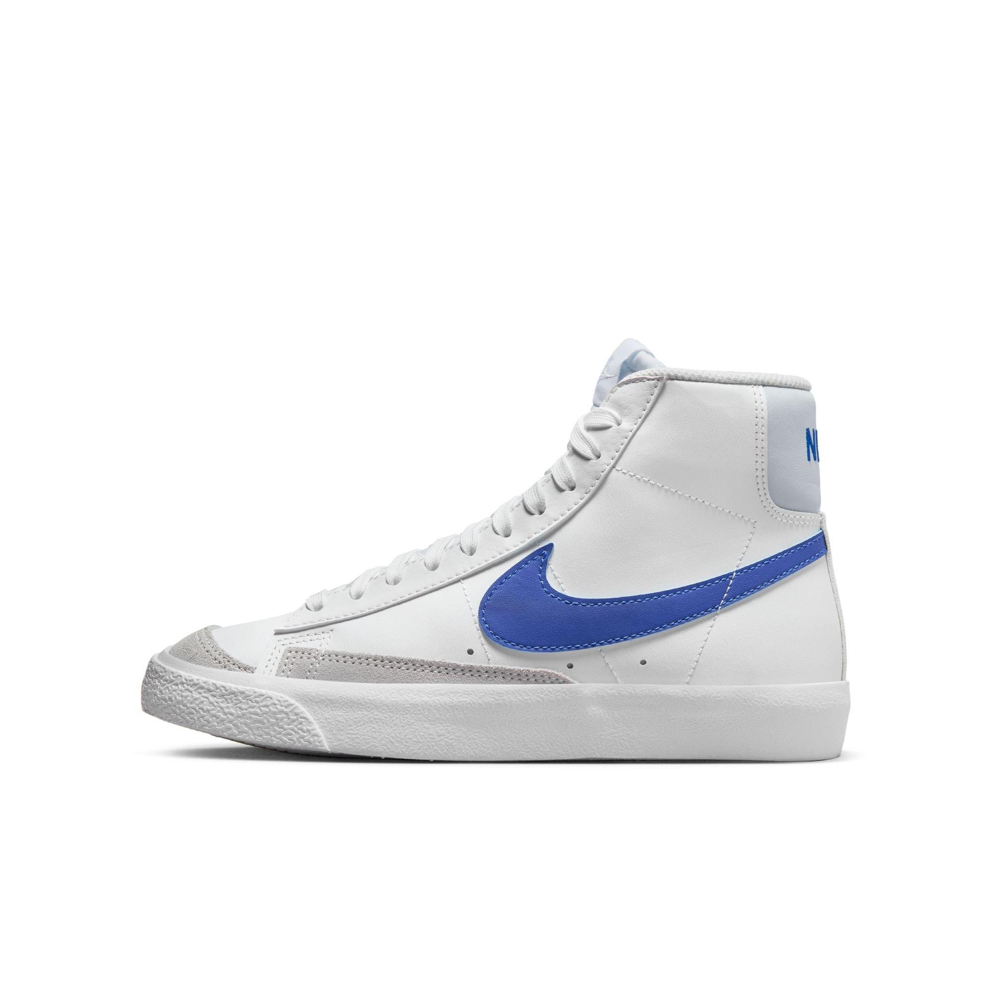 Nike Blazer Mid '77 "White/Game Royal/Pure Platinum" Grade School Boys' Shoe - WHITE/BLUE Thumbnail View 5