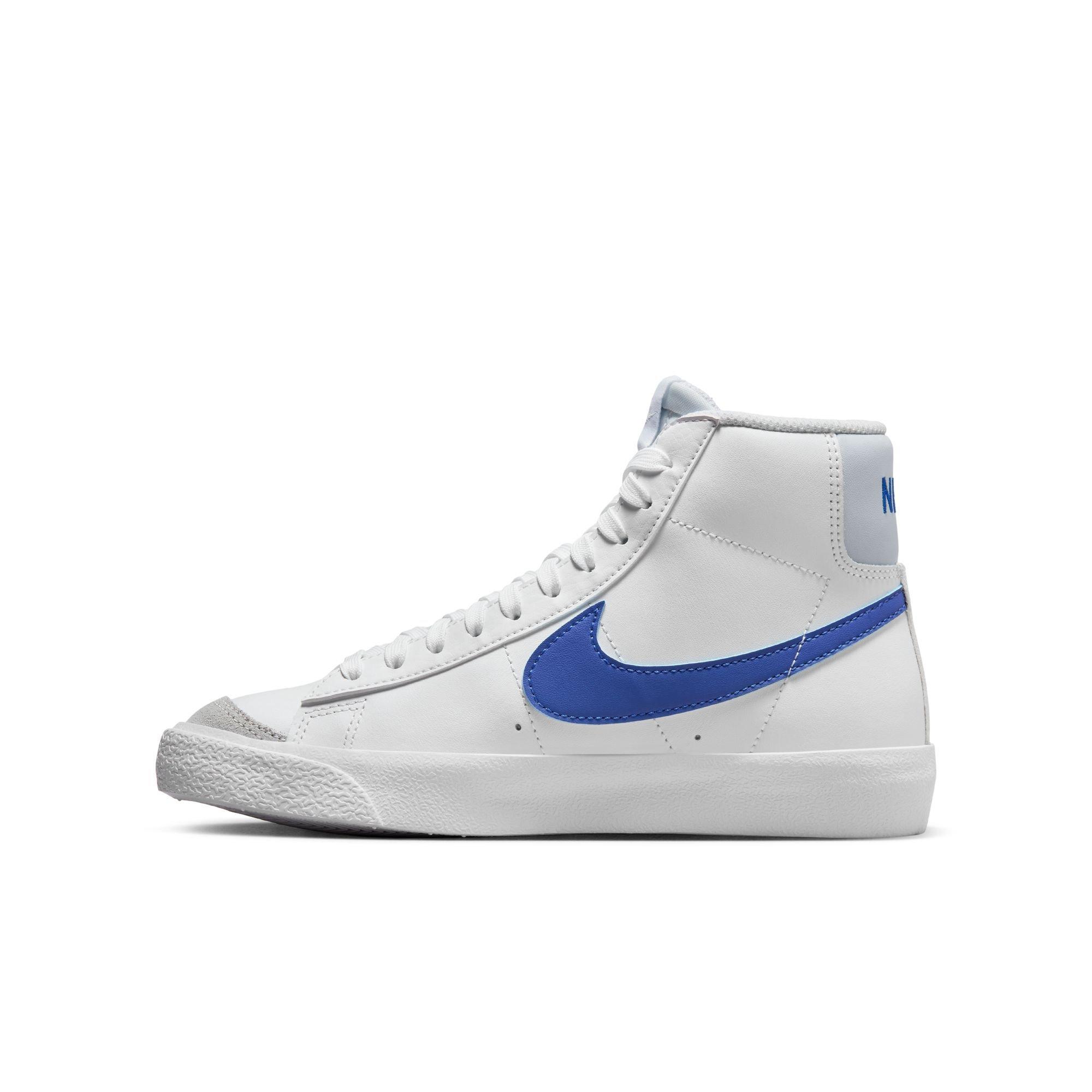 Nike Blazer Mid '77 "White/Game Royal/Pure Platinum" Grade School Boys' Shoe - WHITE/BLUE Thumbnail View 6