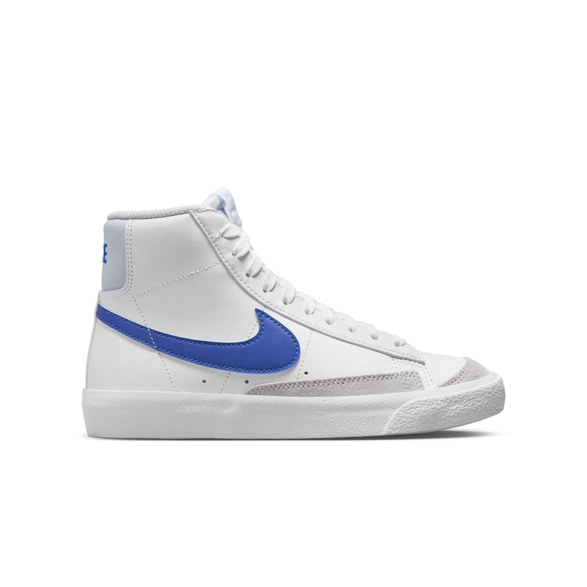 Nike Blazer Mid '77 "White/Game Royal/Pure Platinum" Grade School Boys' Shoe - WHITE/BLUE Thumbnail View 1