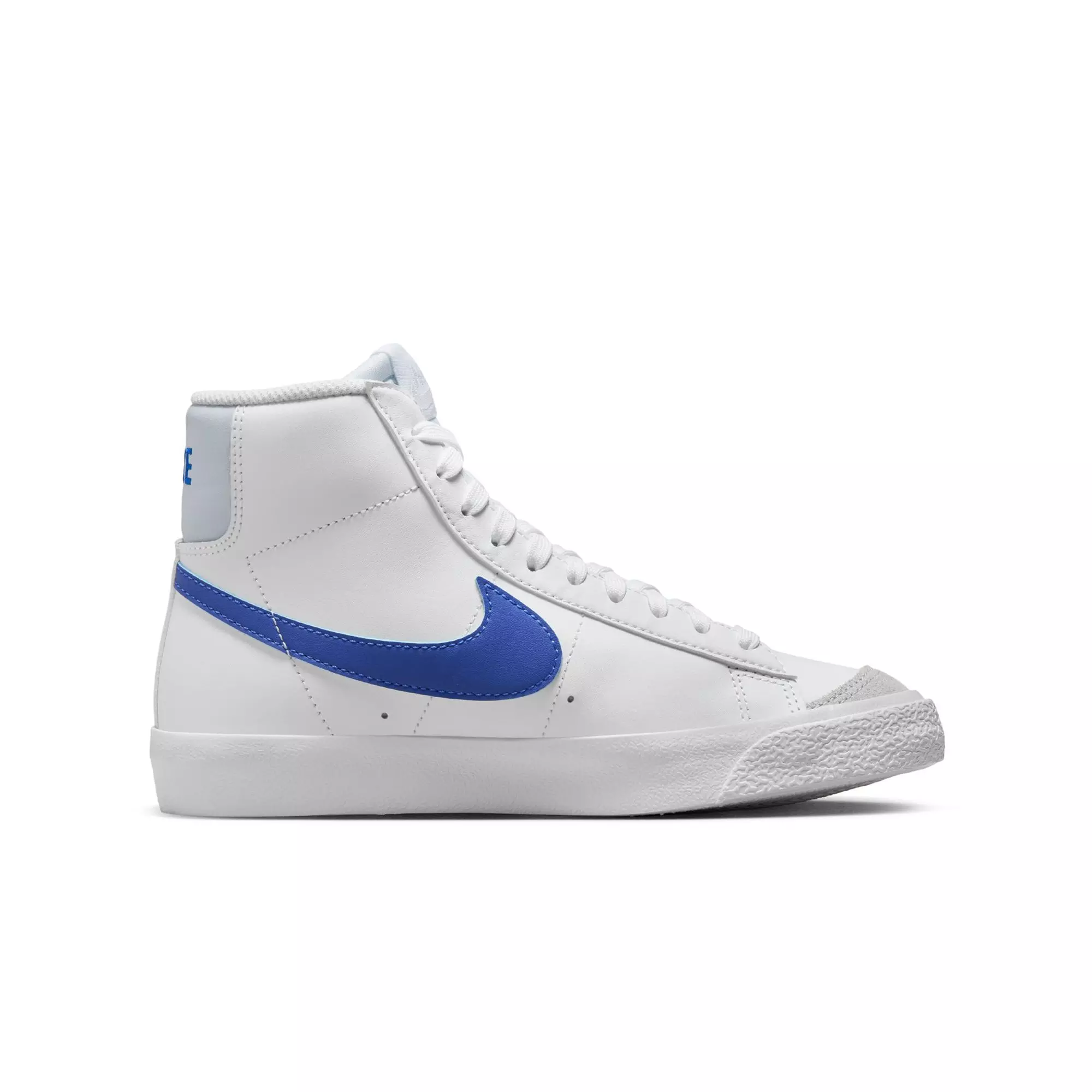 Nike Blazer Mid '77 "White/Game Royal/Pure Platinum" Grade School Boys' Shoe - WHITE/BLUE