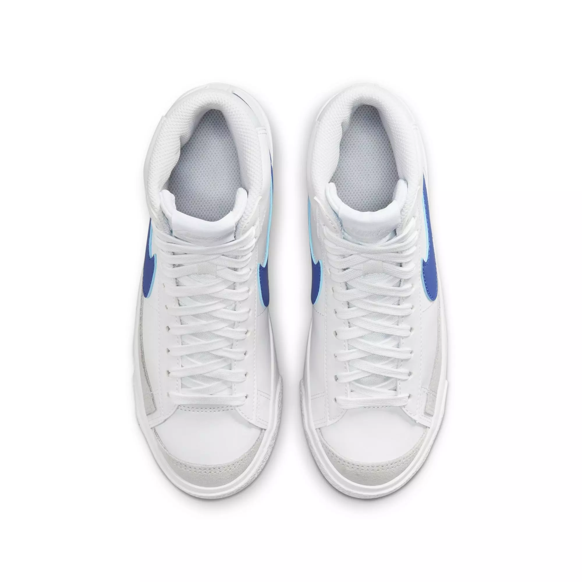 Nike Blazer Mid '77 "White/Game Royal/Pure Platinum" Grade School Boys' Shoe - WHITE/BLUE