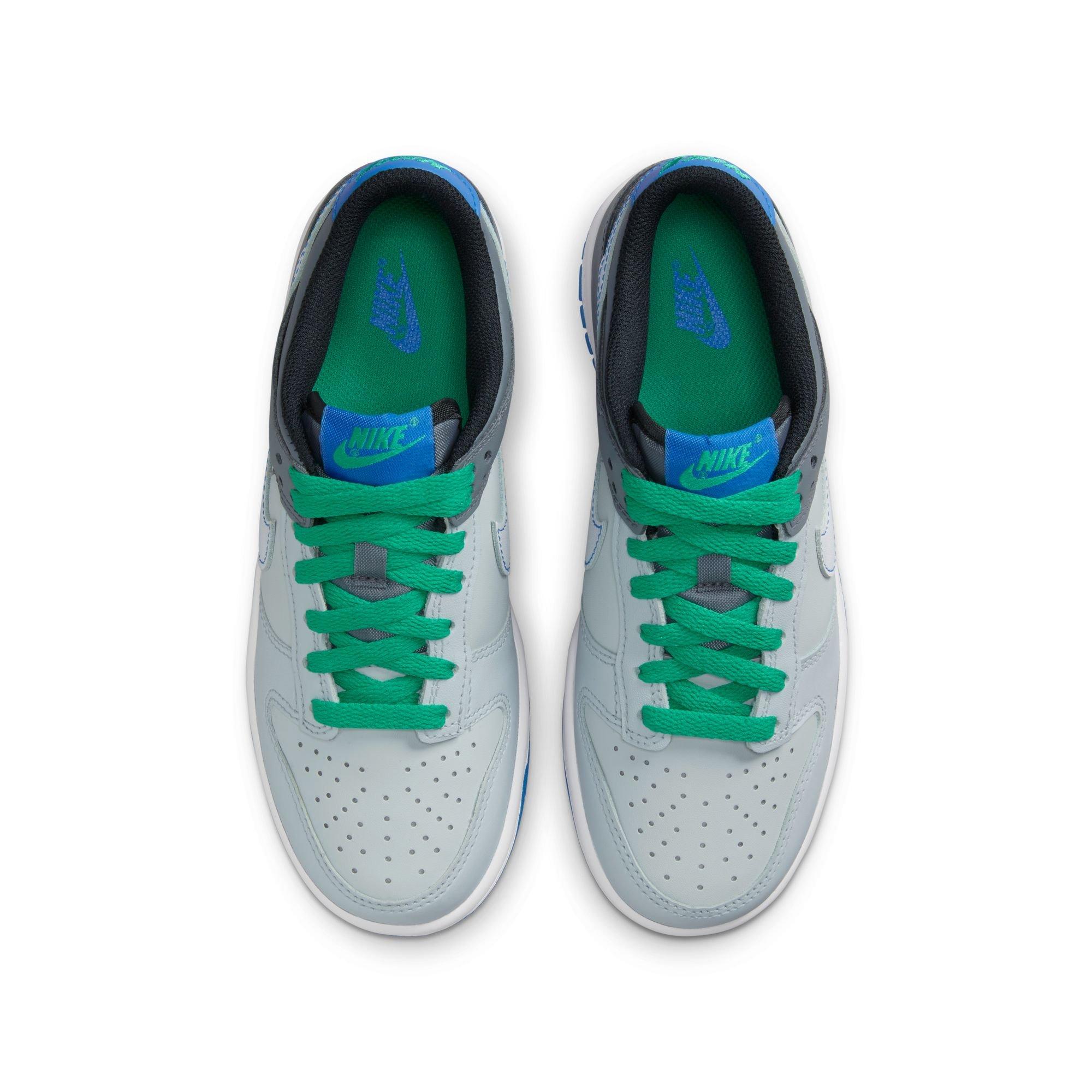 Nike Dunk Low "Pure Platinum/White/Cool Grey" Grade School Boys' Shoe - GREY/BLUE Thumbnail View 4
