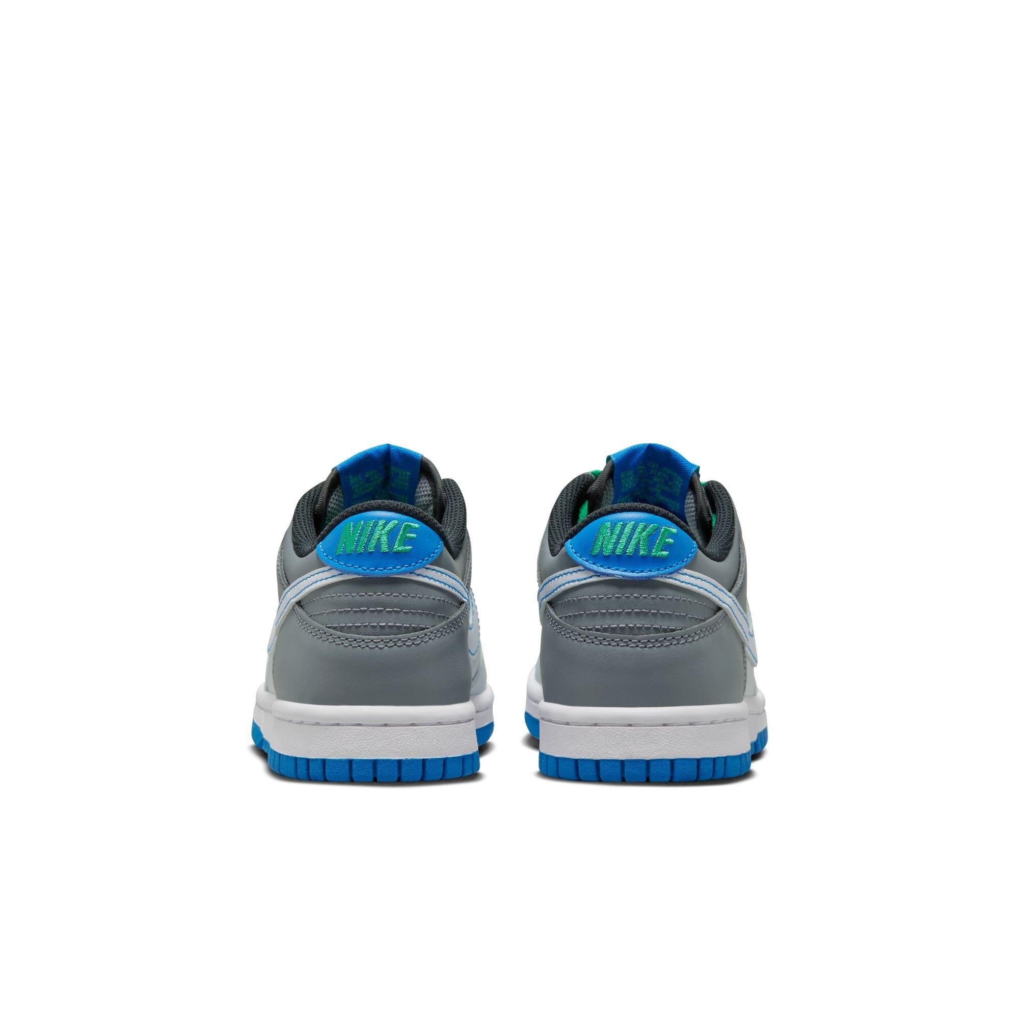 Nike Dunk Low "Pure Platinum/White/Cool Grey" Grade School Boys' Shoe - GREY/BLUE Thumbnail View 5