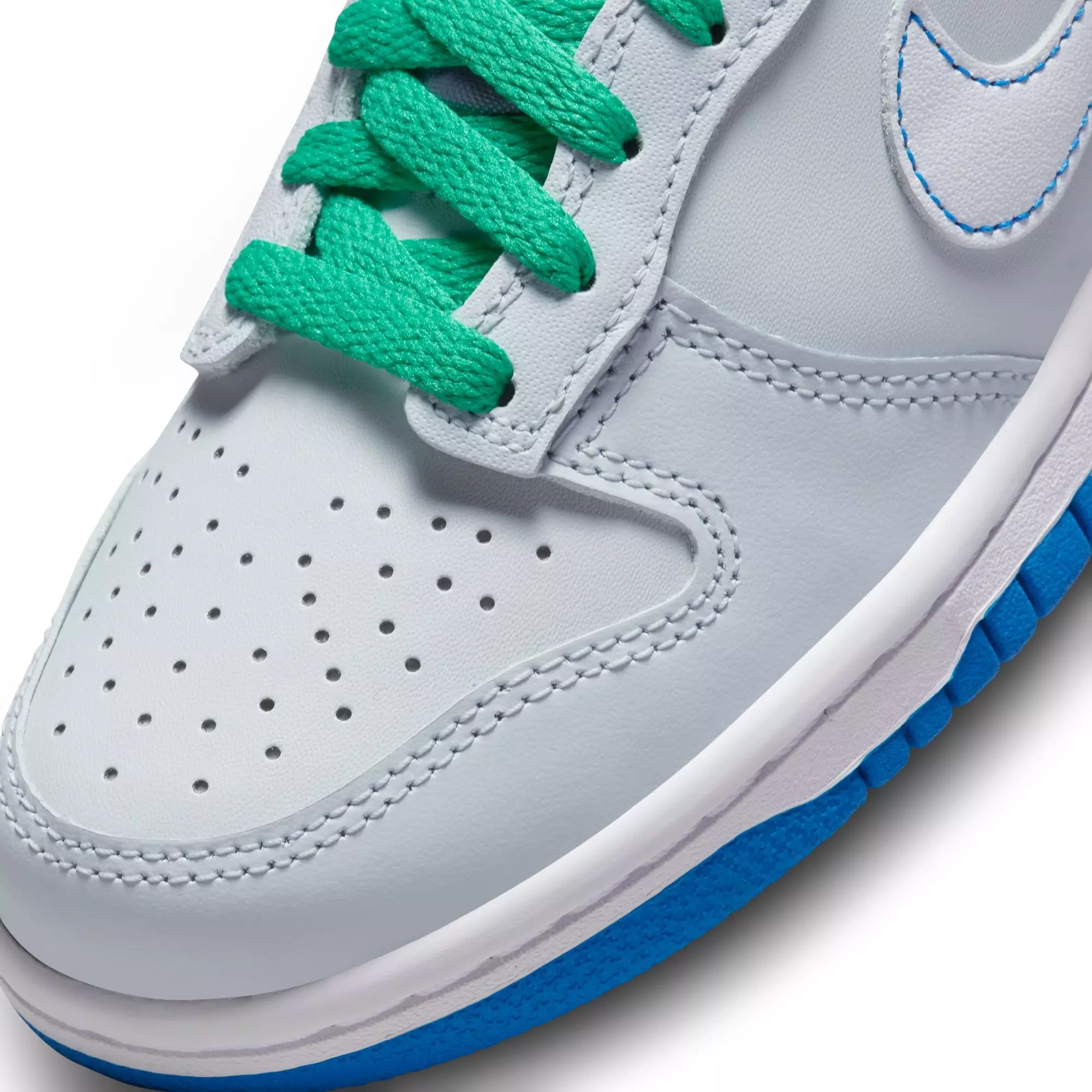 Nike Dunk Low "Pure Platinum/White/Cool Grey" Grade School Boys' Shoe - GREY/BLUE