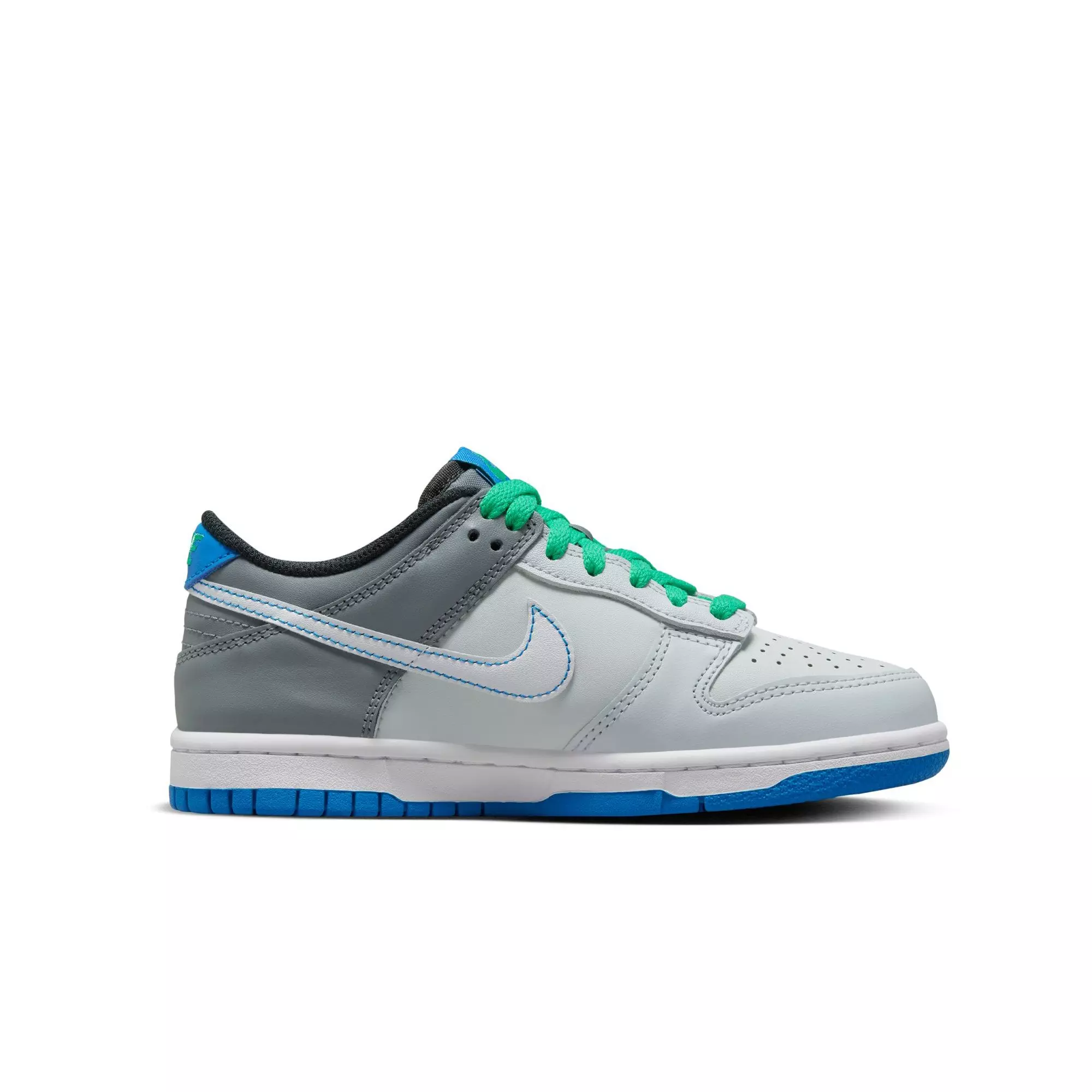 Nike Dunk Low "Pure Platinum/White/Cool Grey" Grade School Boys' Shoe - GREY/BLUE