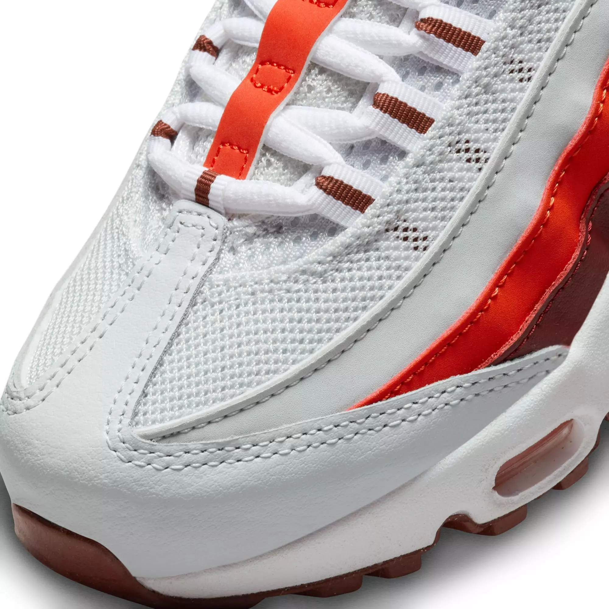 Nike Air Max 95 Recraft "Photon Dust/White/Dark Pony/Picante Red" Grade School Boys' Shoe - WHITE/RED