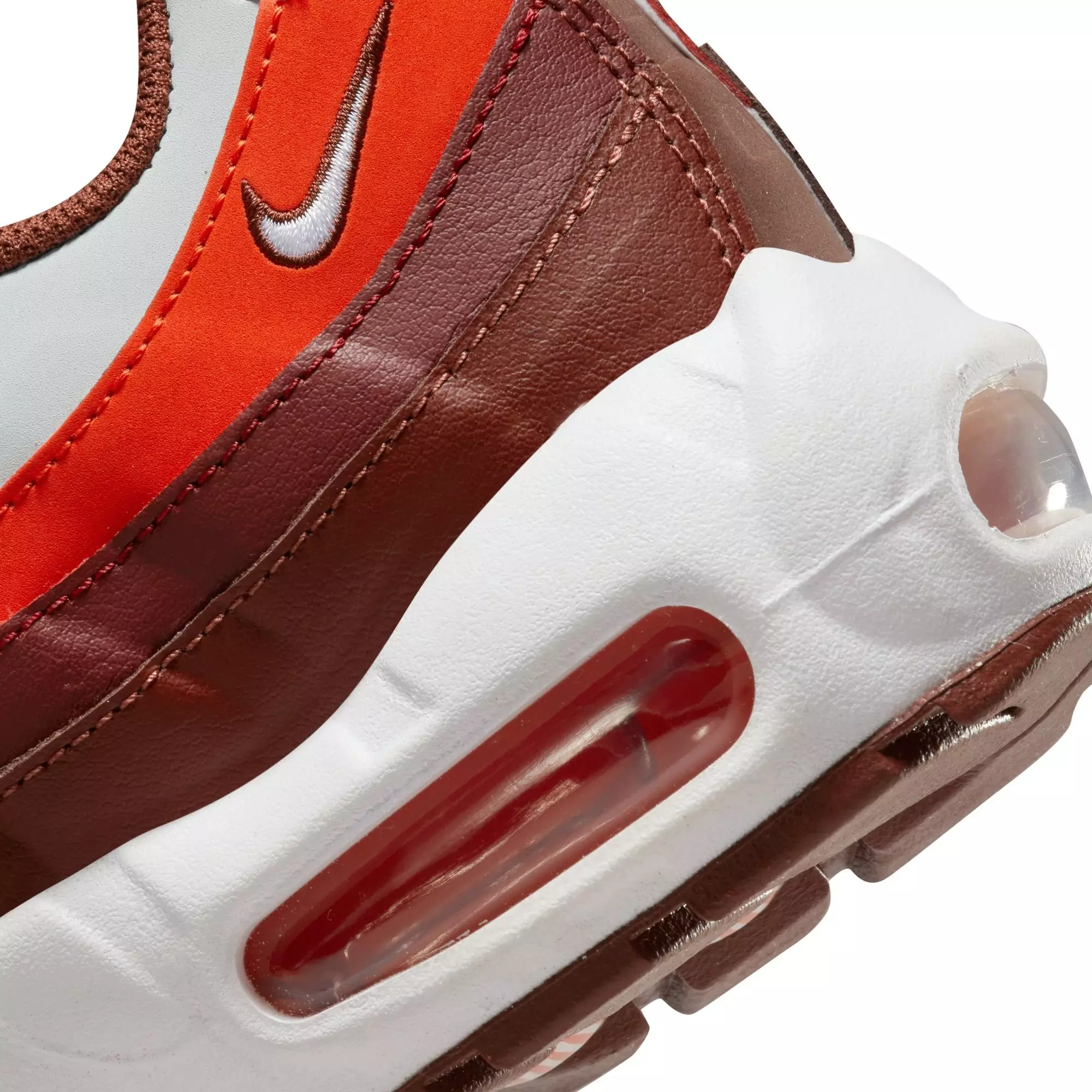 Nike Air Max 95 Recraft "Photon Dust/White/Dark Pony/Picante Red" Grade School Boys' Shoe - WHITE/RED