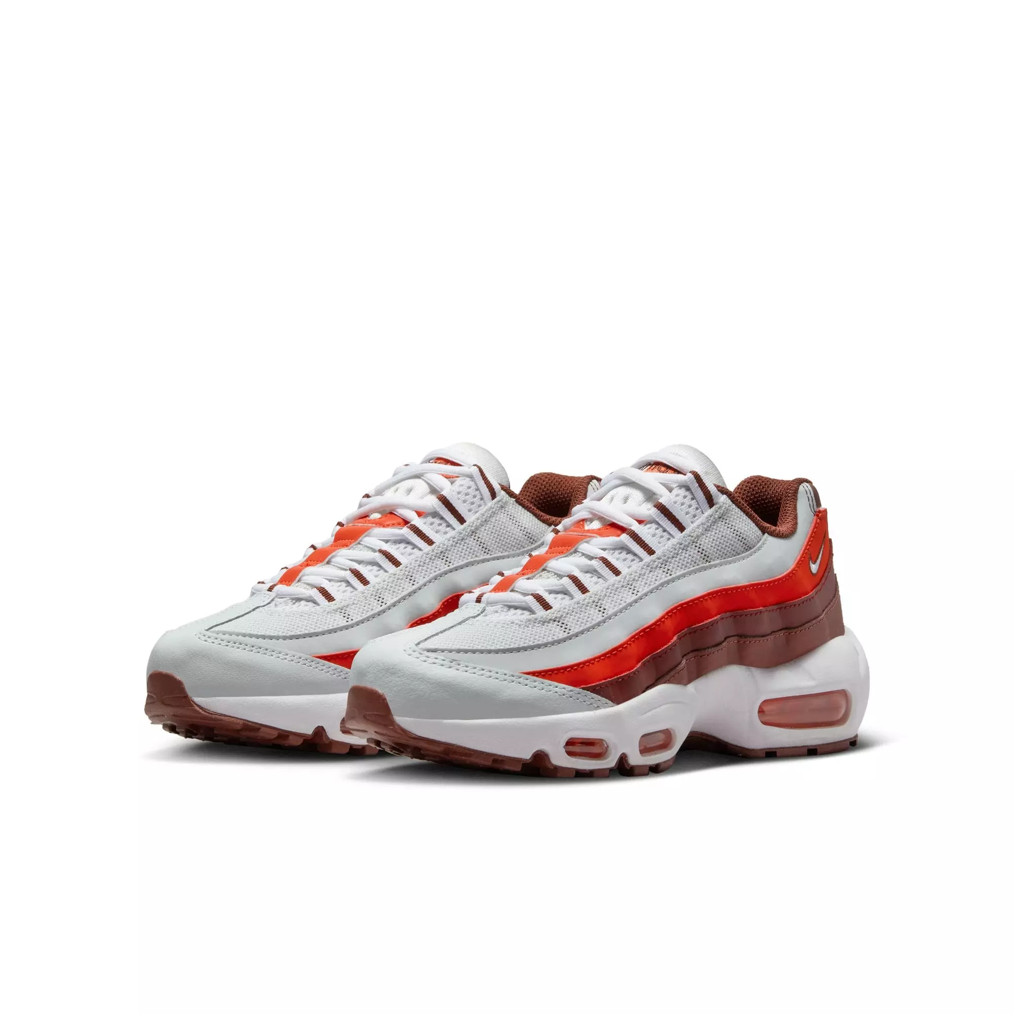 Nike Air Max 95 Recraft "Photon Dust/White/Dark Pony/Picante Red" Grade School Boys' Shoe - WHITE/RED