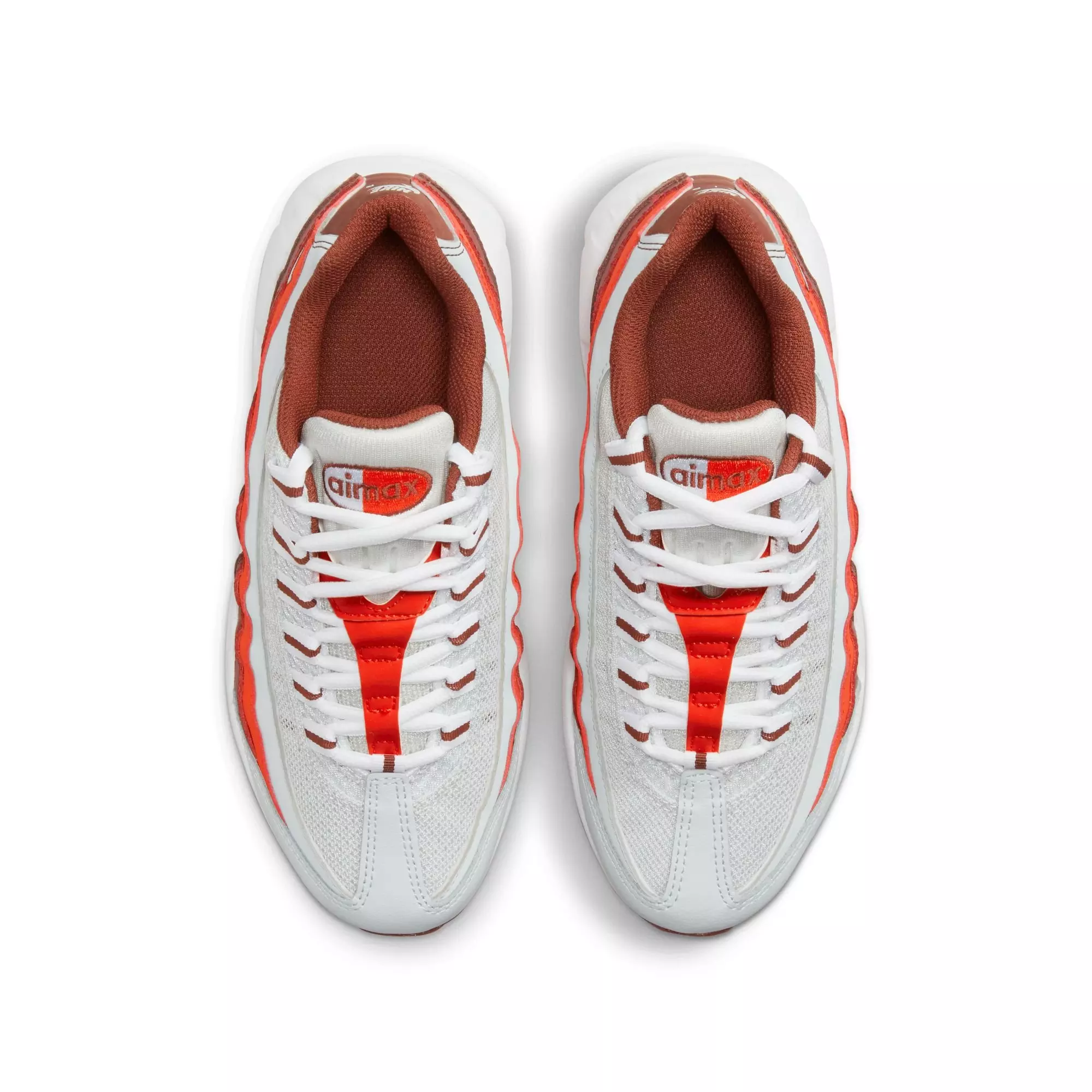 Nike Air Max 95 Recraft "Photon Dust/White/Dark Pony/Picante Red" Grade School Boys' Shoe - WHITE/RED