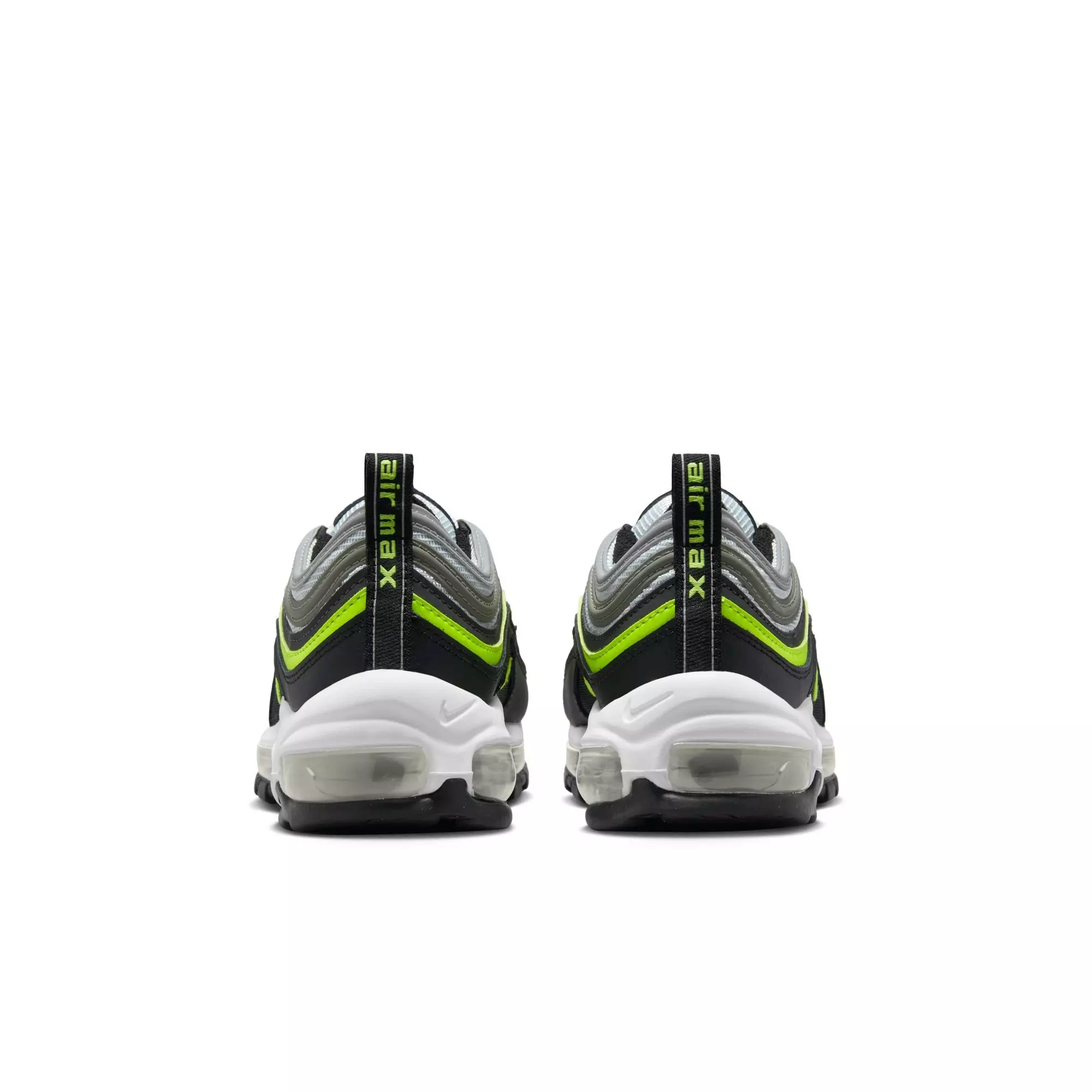 Nike Air Max 97 "Pure Platinum/Volt/Black/White" Grade School Boys' Shoe - BLACK/VOLT