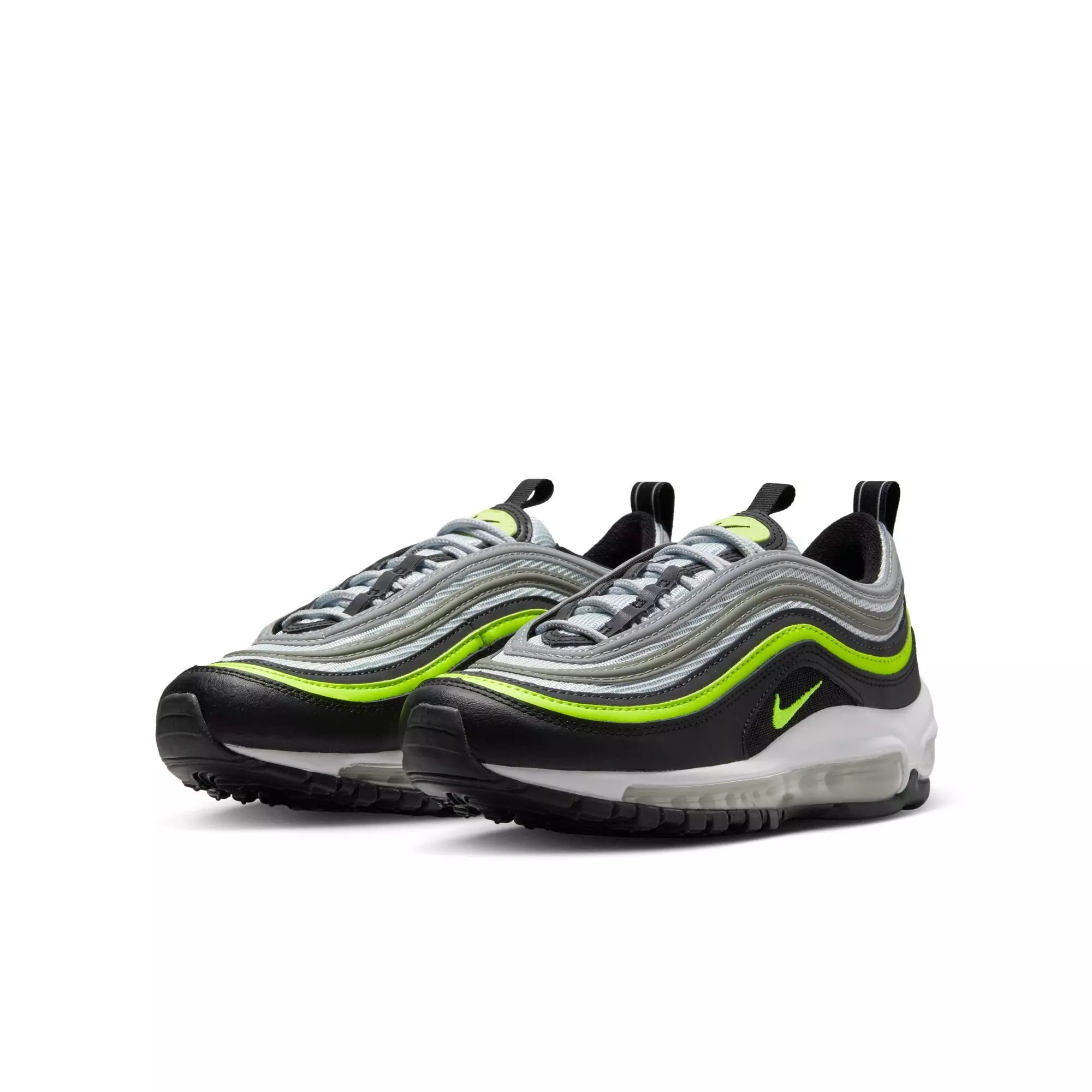 Nike Air Max 97 "Pure Platinum/Volt/Black/White" Grade School Boys' Shoe - BLACK/VOLT