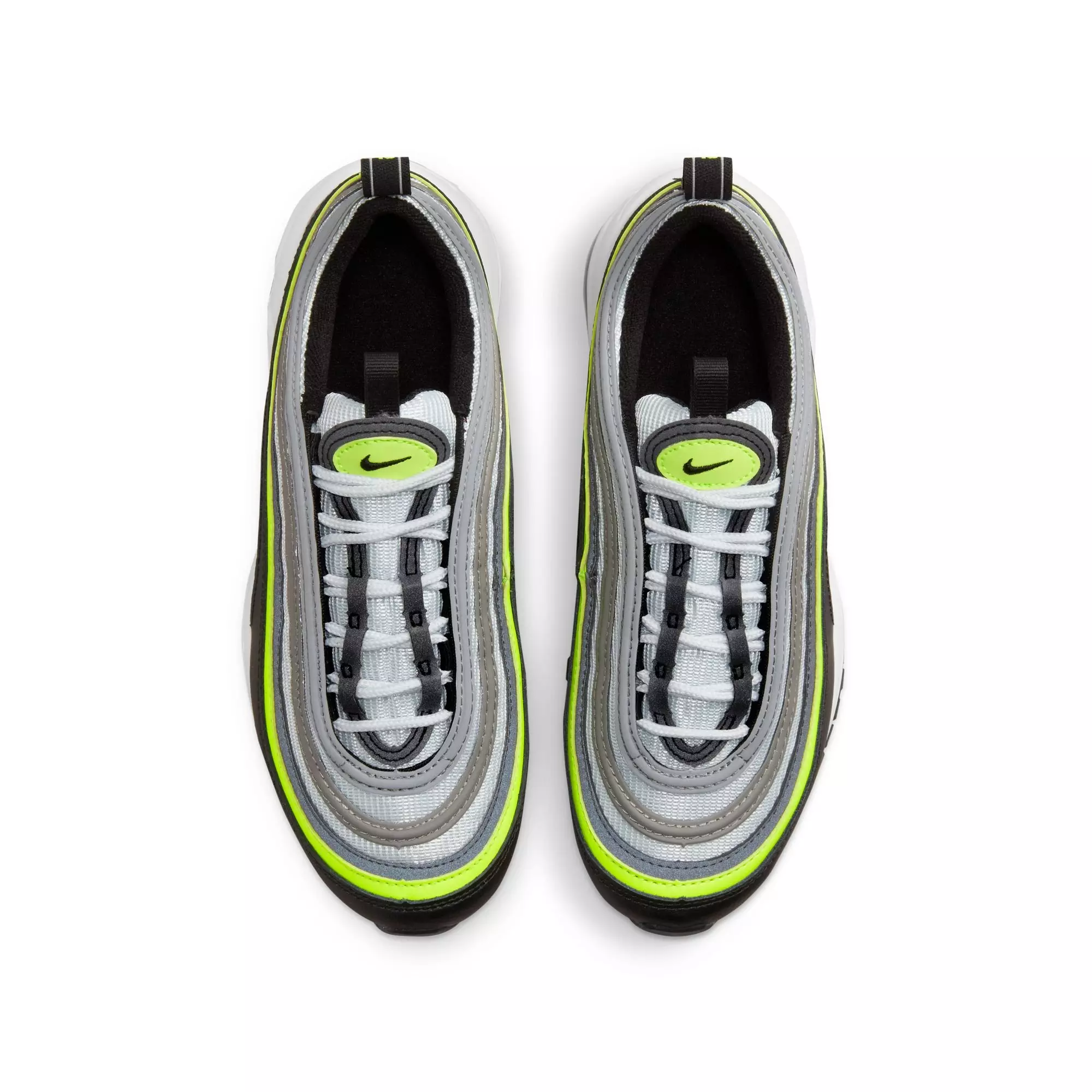 Nike Air Max 97 "Pure Platinum/Volt/Black/White" Grade School Boys' Shoe - BLACK/VOLT