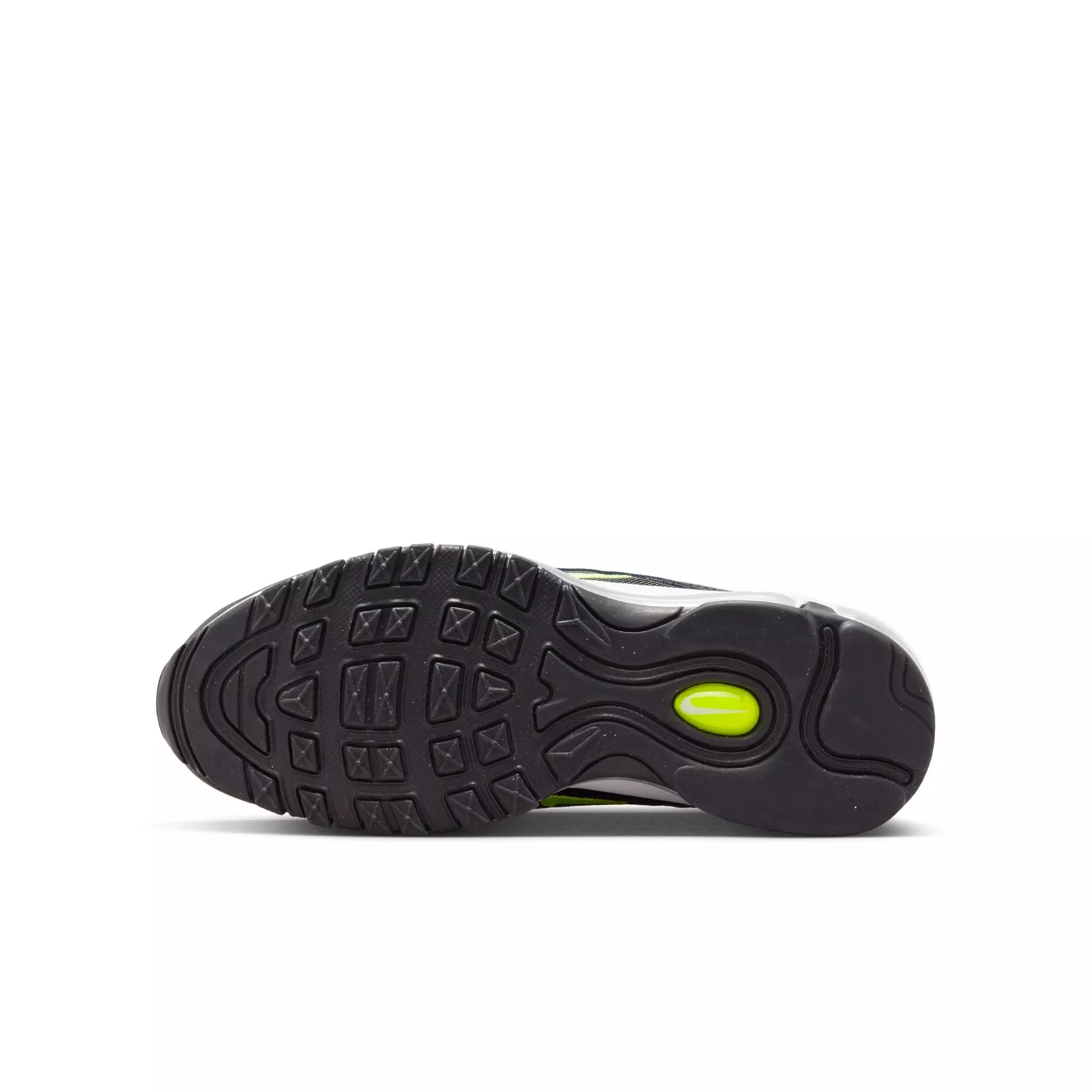 Nike Air Max 97 "Pure Platinum/Volt/Black/White" Grade School Boys' Shoe - BLACK/VOLT